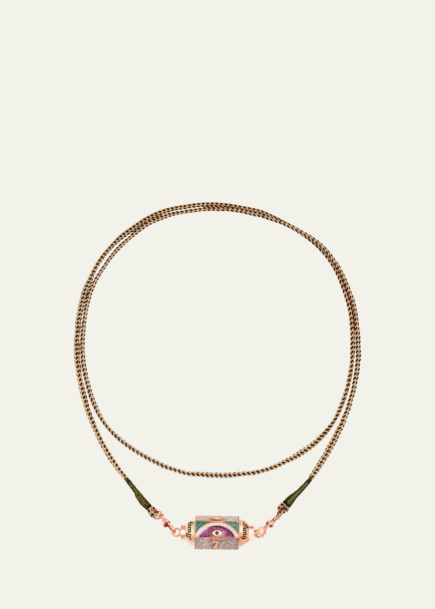 Marie Lichtenberg 18k Rose Gold Lucky Locket Cord Necklace