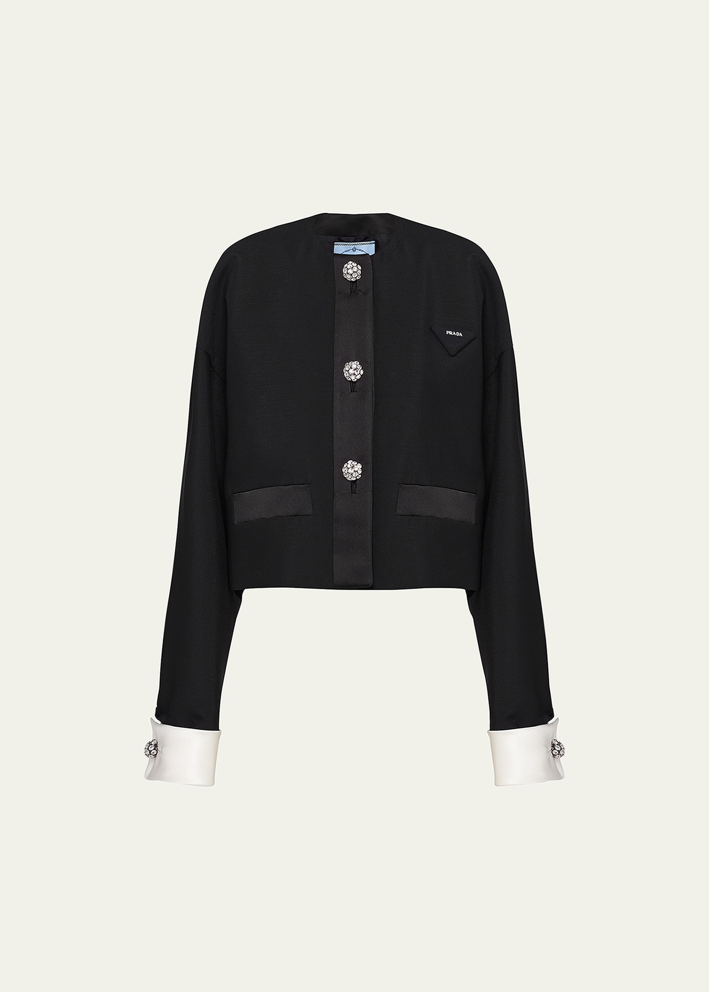 Prada Kid Mohair Jacket In Nero