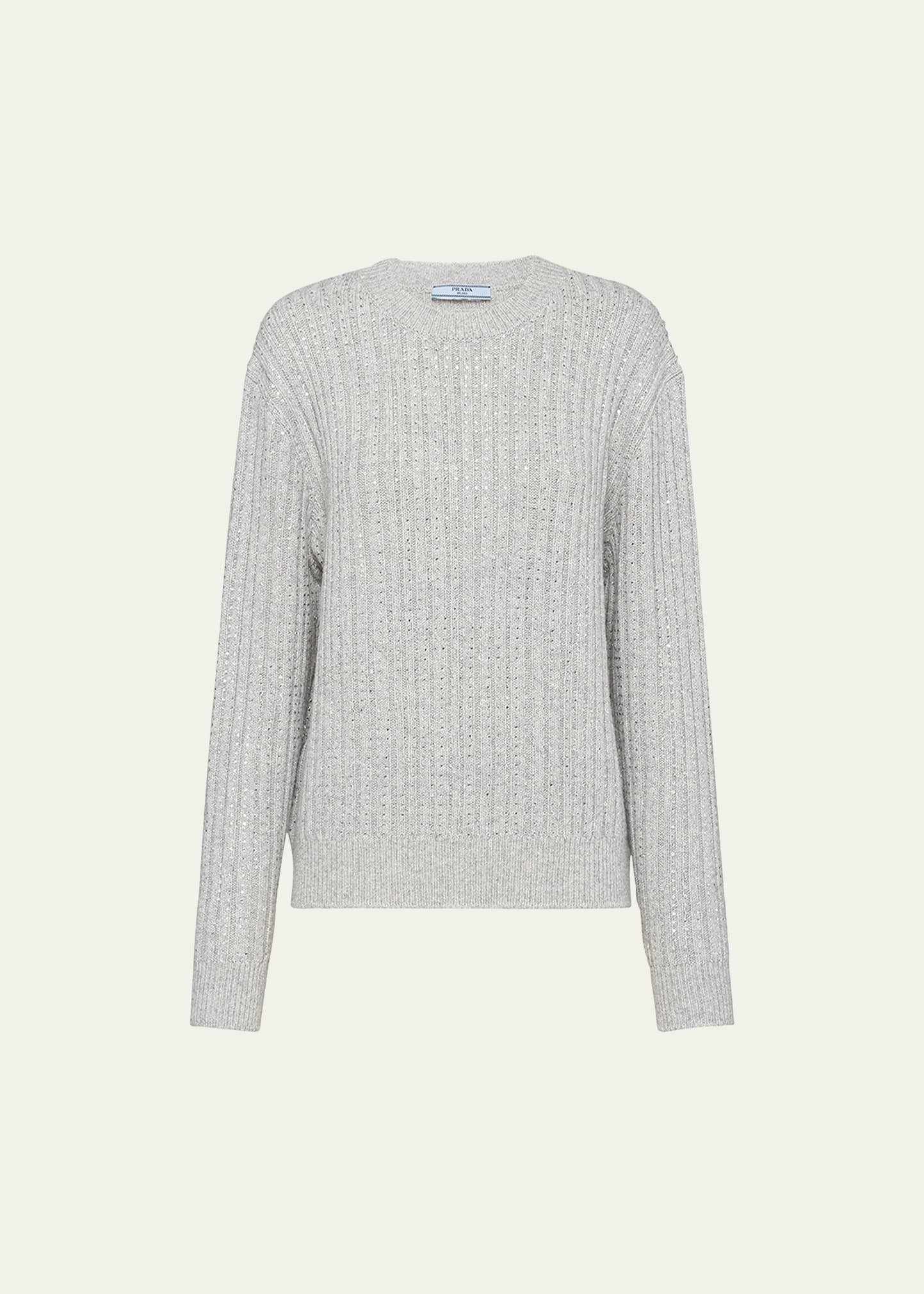 Prada Pullover Aus Wolle Und Kaschmir Mit U-boot-ausschnitt In F0k44 Marmo