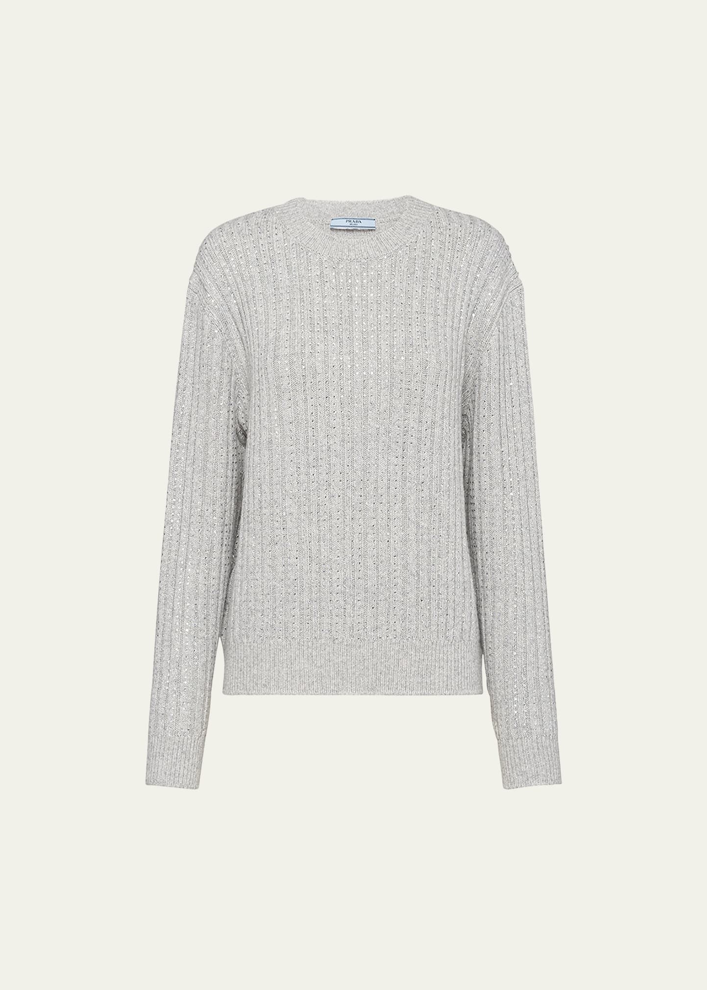 Lam&eacute; Cashmere-Wool Sweater