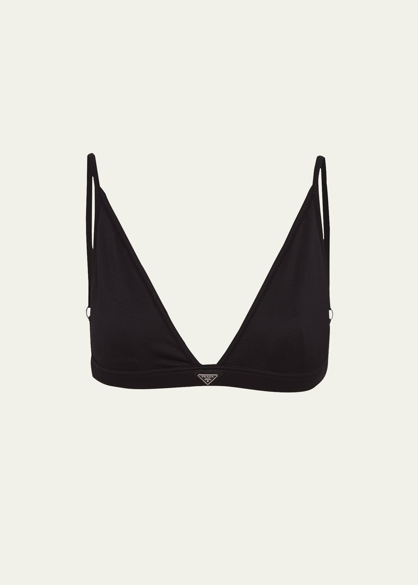 Shop Prada Jersey Stretch Bra Top In F0002 Nero