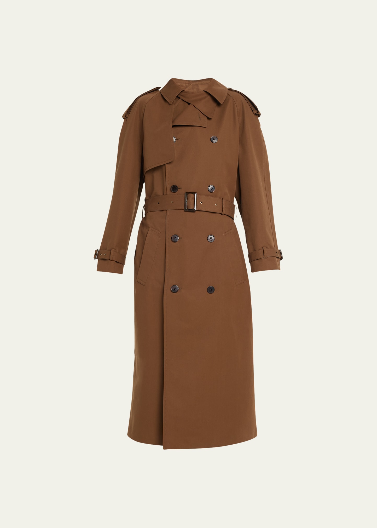 BOTTEGA VENETA Belted textured-leather trench coat