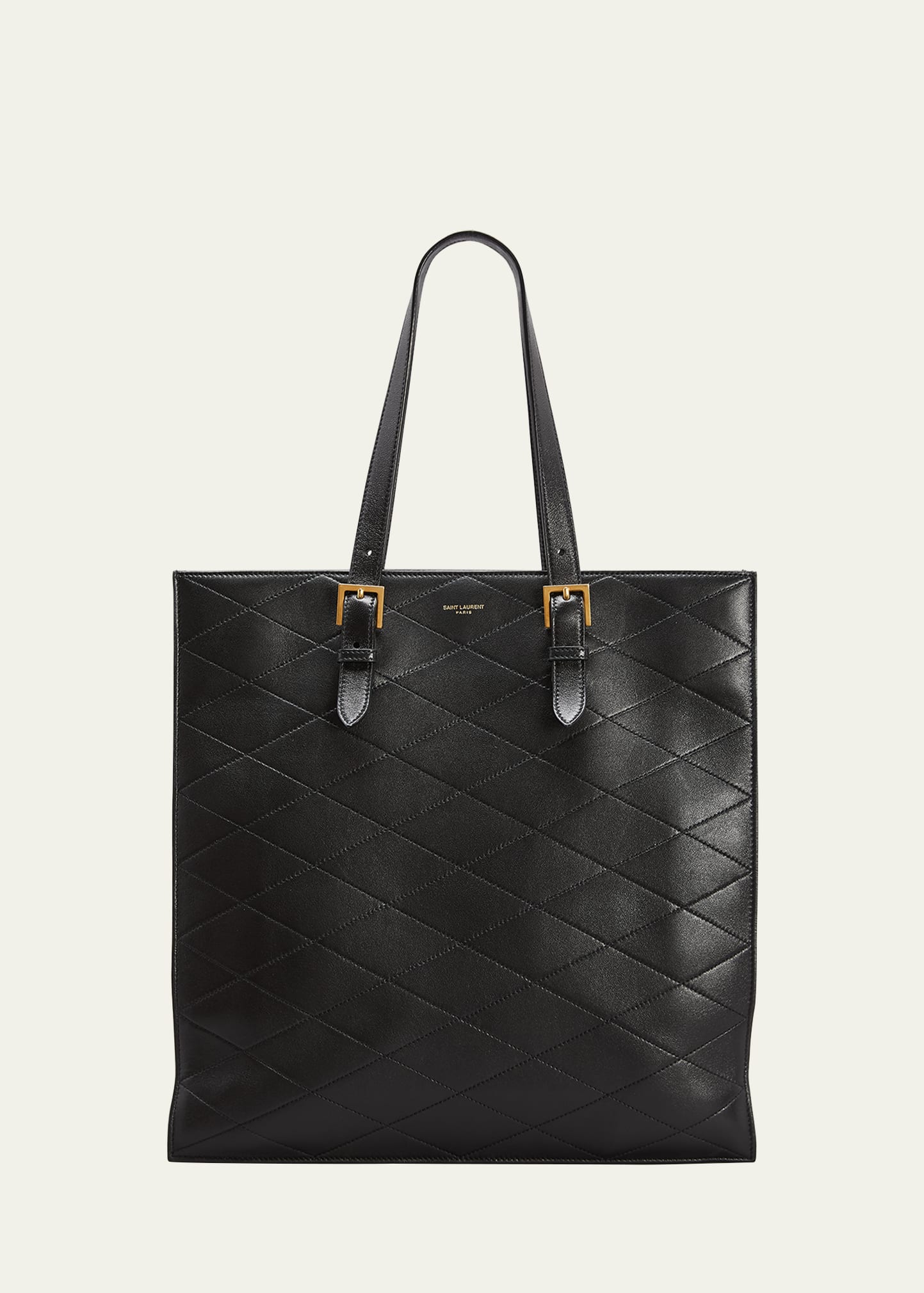 Saint Laurent Talia Quilted Lambskin Leather Tote Bag In 1000 Ner0