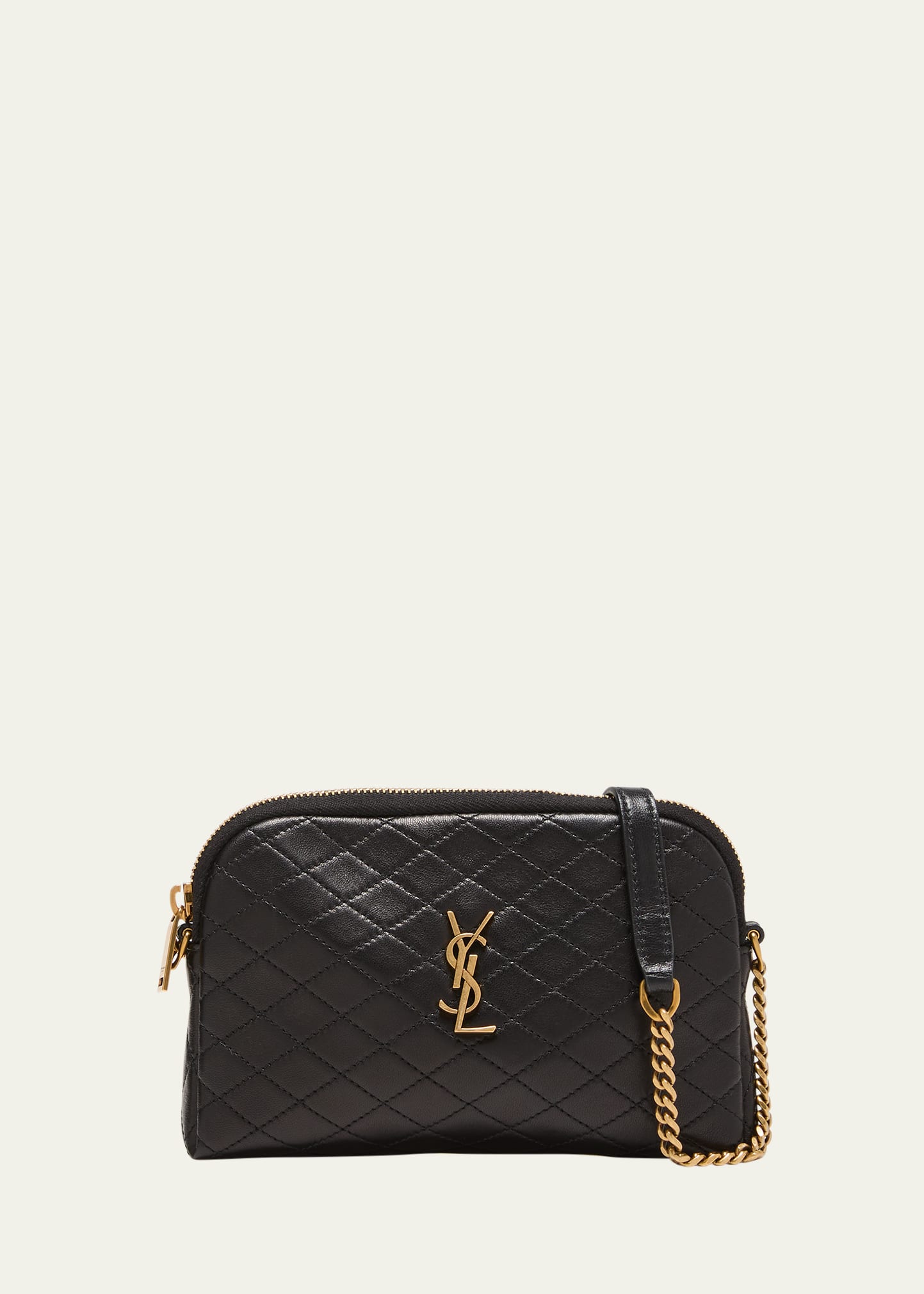 Saint Laurent Gaby Mini Lambskin Crossbody Bag In 1000 Nero