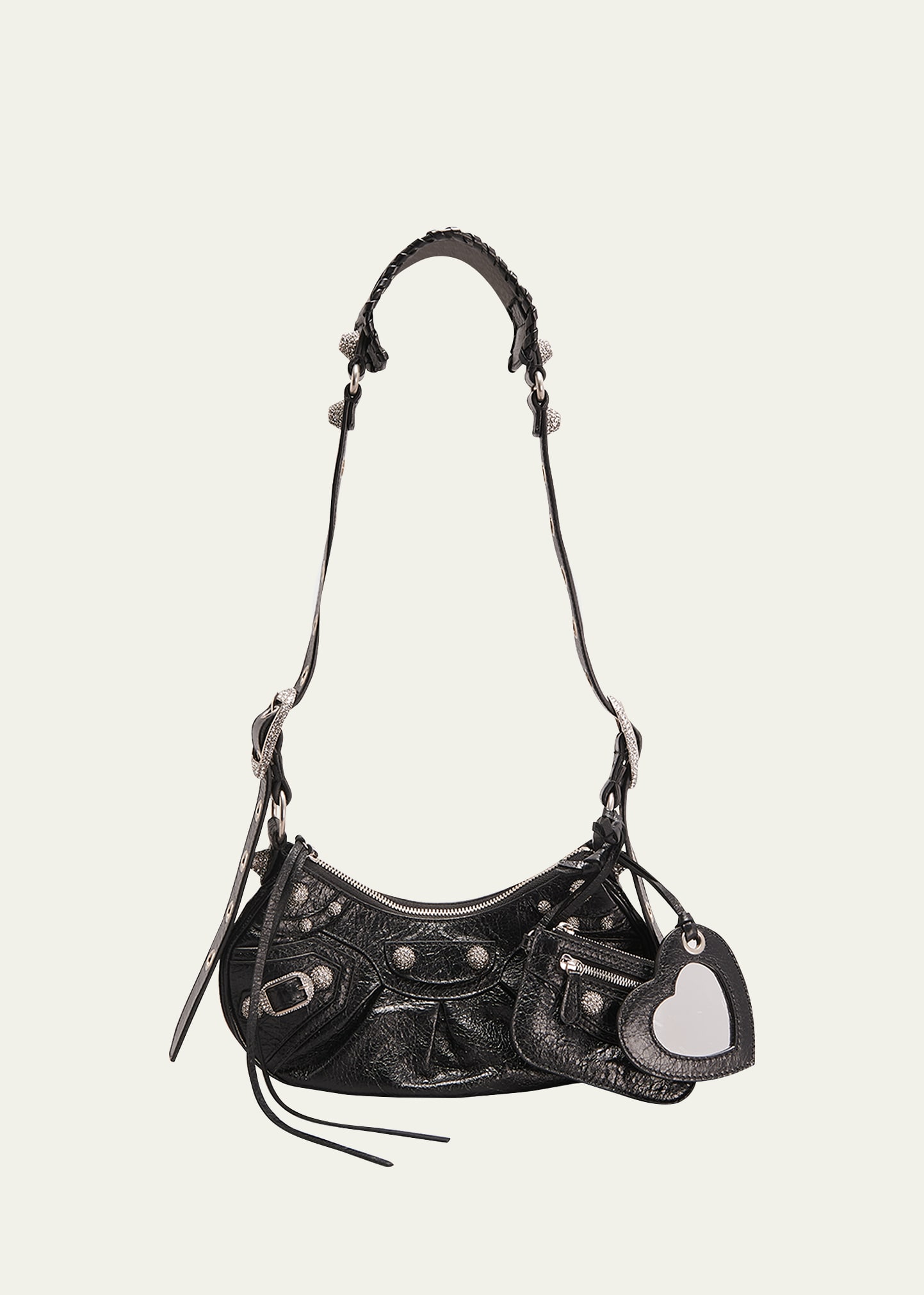 Balenciaga Le Cagole XS Crinkled Patent Shoulder Bag