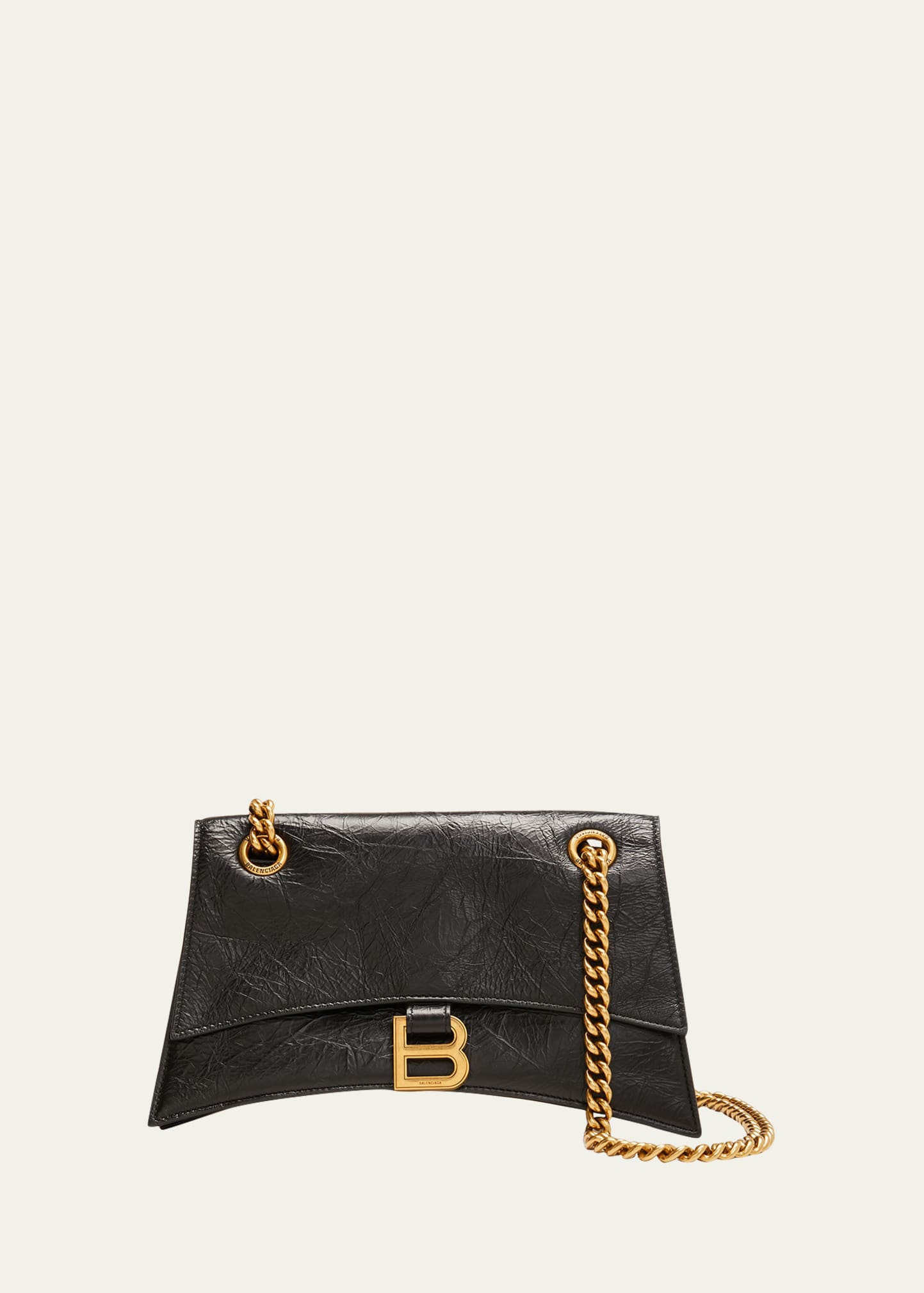 Balenciaga Crush Small Crinkled Leather Shoulder Bag