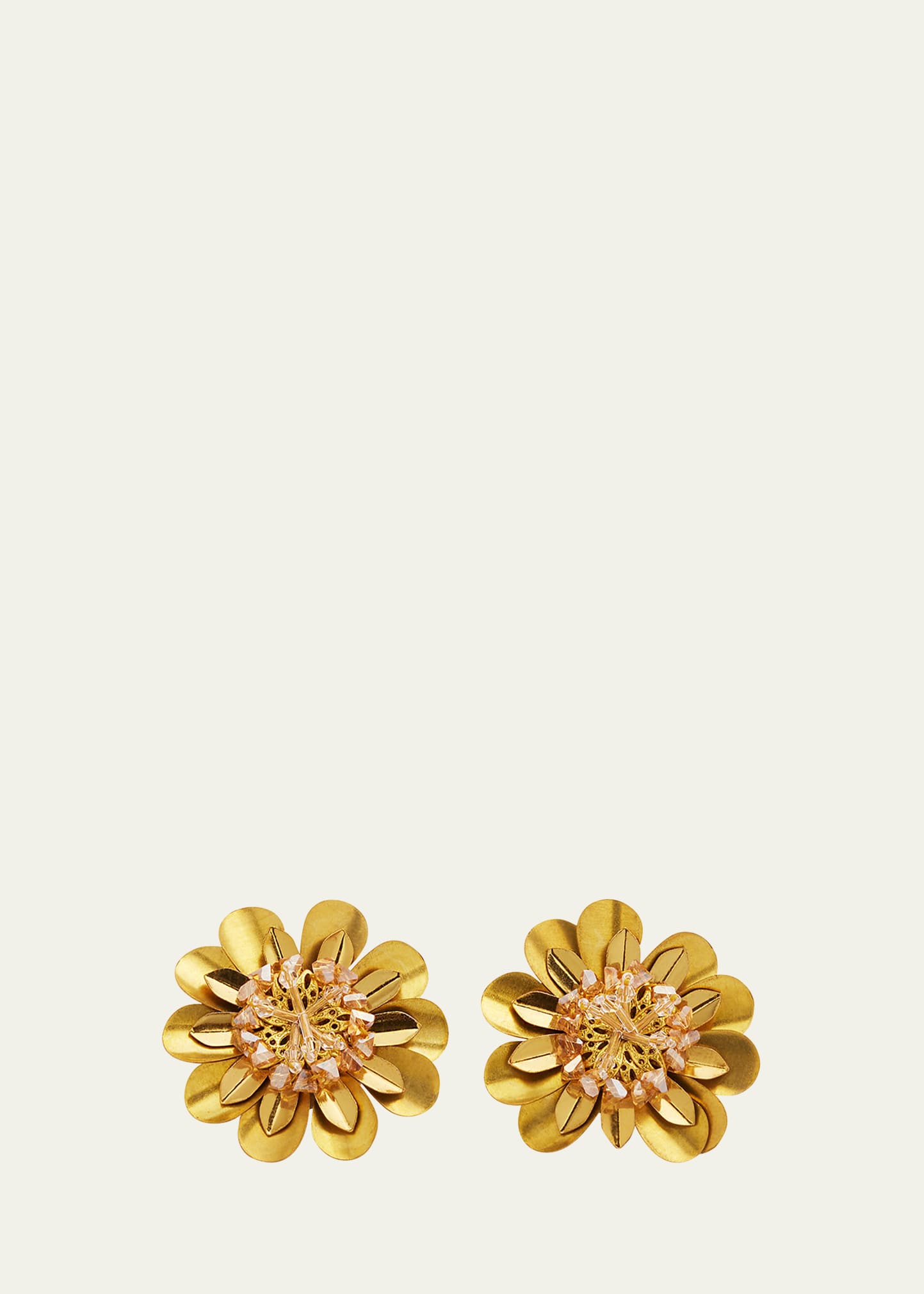 Oscar De La Renta Daisy Clip-on Earrings In Gold