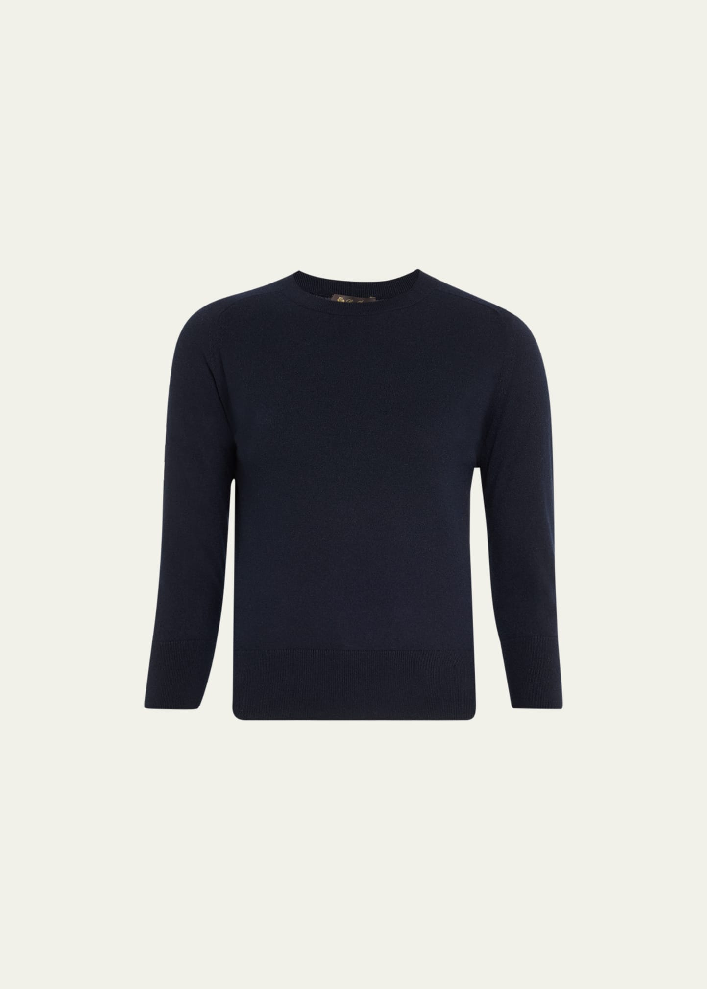 Shop Loro Piana Girocollo Manica Neo Piuma Cashmere Sweater In W000 Blue Navy