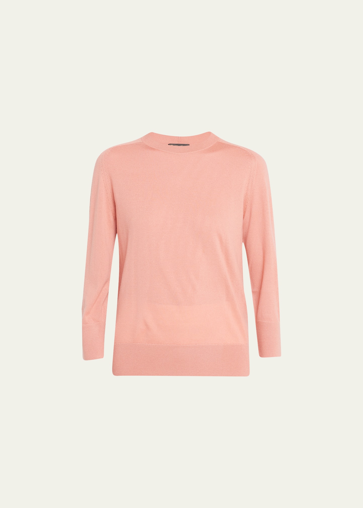 Loro Piana Girocollo Manica Neo Piuma Cashmere Sweater In 50on Pumpkin Seed