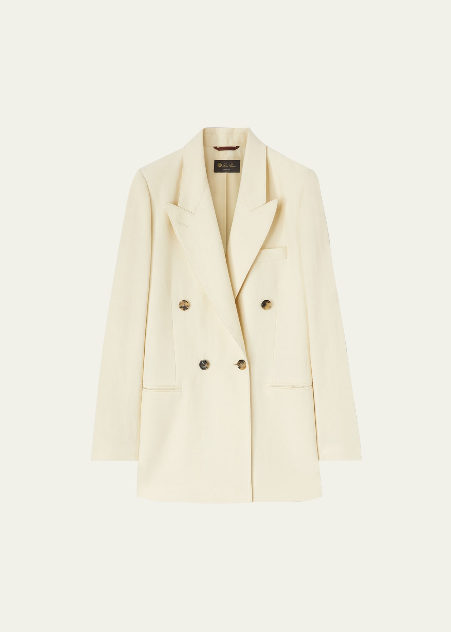 Loro Piana Giacca Aurora Structured Linen Short Coat In A09d Honey Suckle