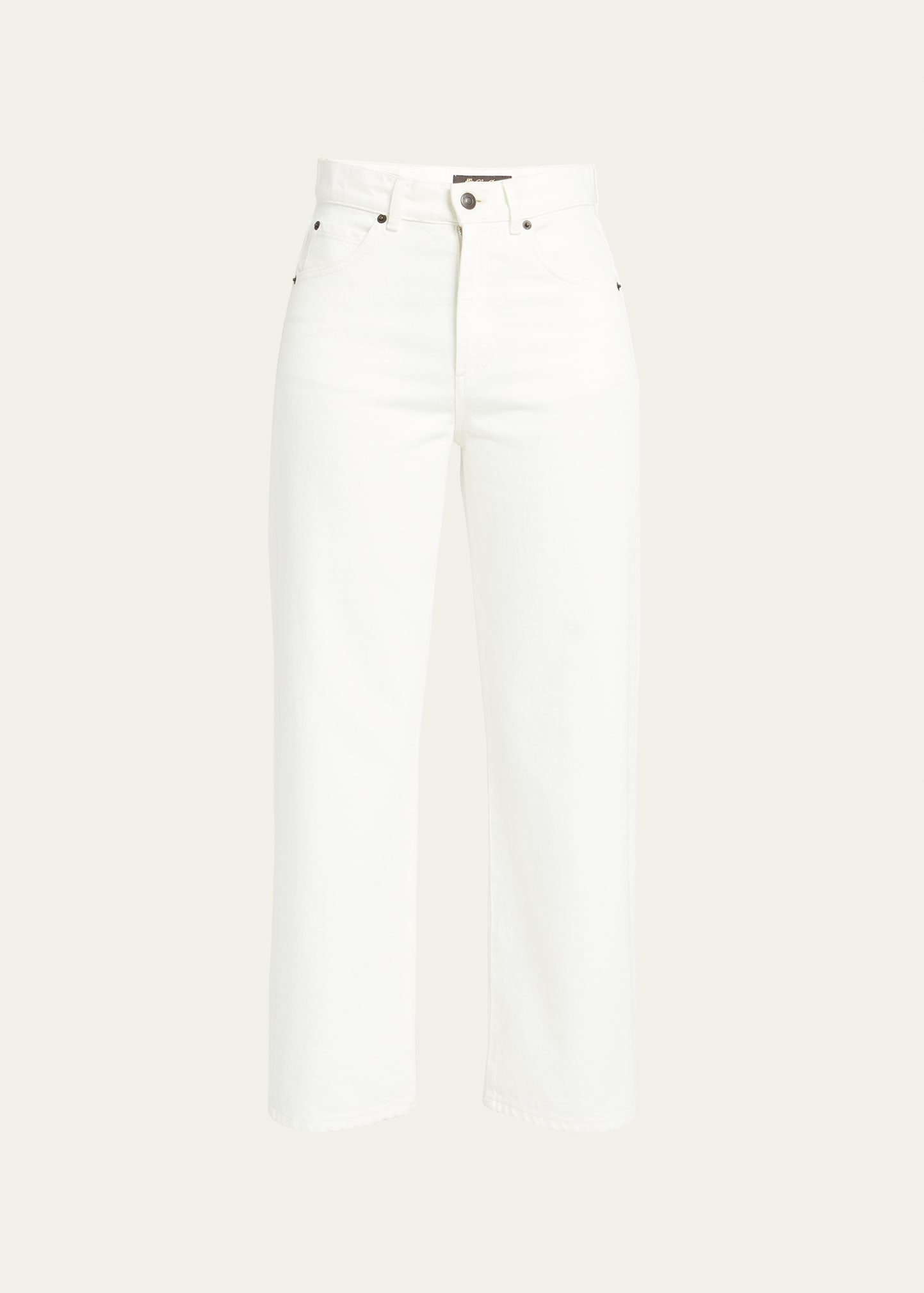 Shop Loro Piana Mid-rise Straight Jeans In 1000 White