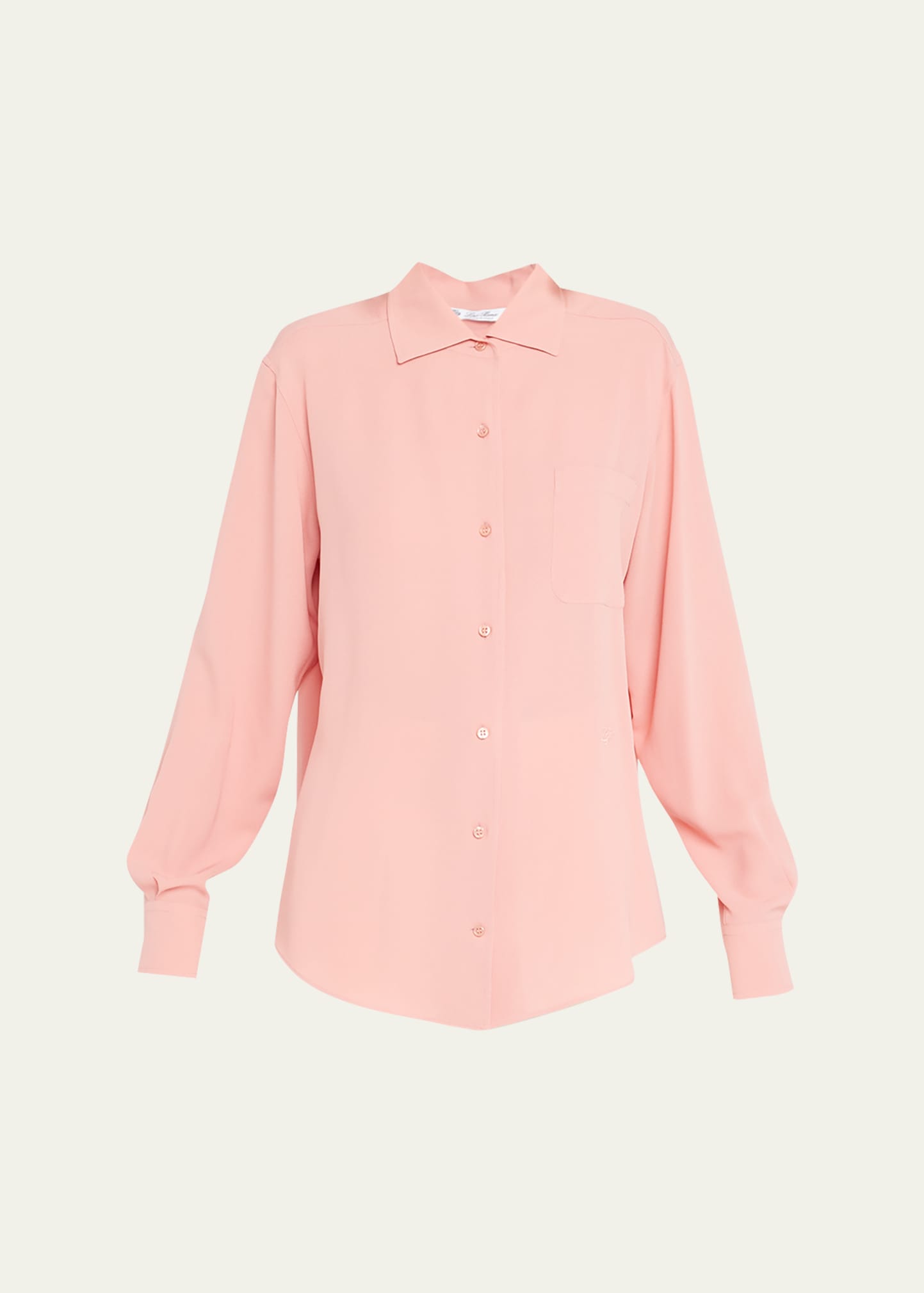 Loro Piana Andre Button-front Crepe Sable Blouse In 30ao Quince Bloss