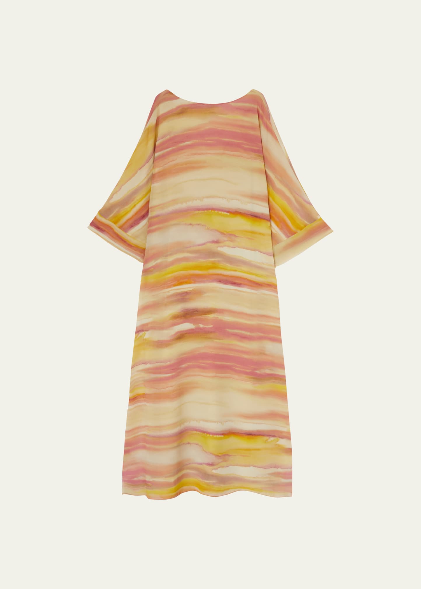 Loro Piana Cillia Striped Silk-chiffon Maxi Dress In T1bu Pineapple So