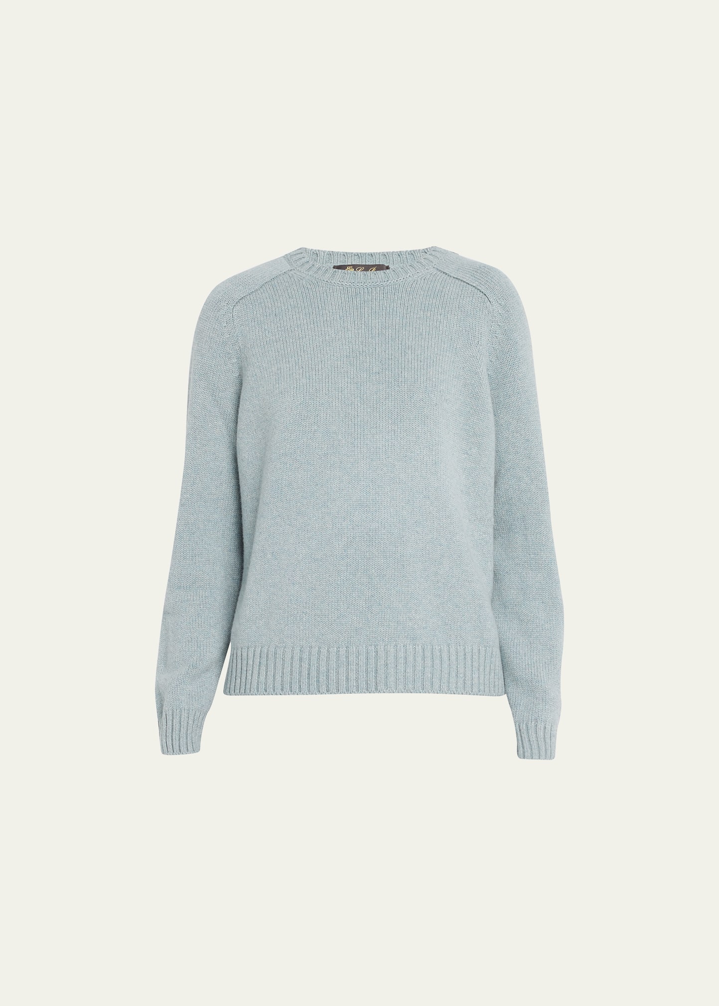 Loro Piana Neo Parksville Cashmere Crewneck Sweater In W0rp Clear Blue C