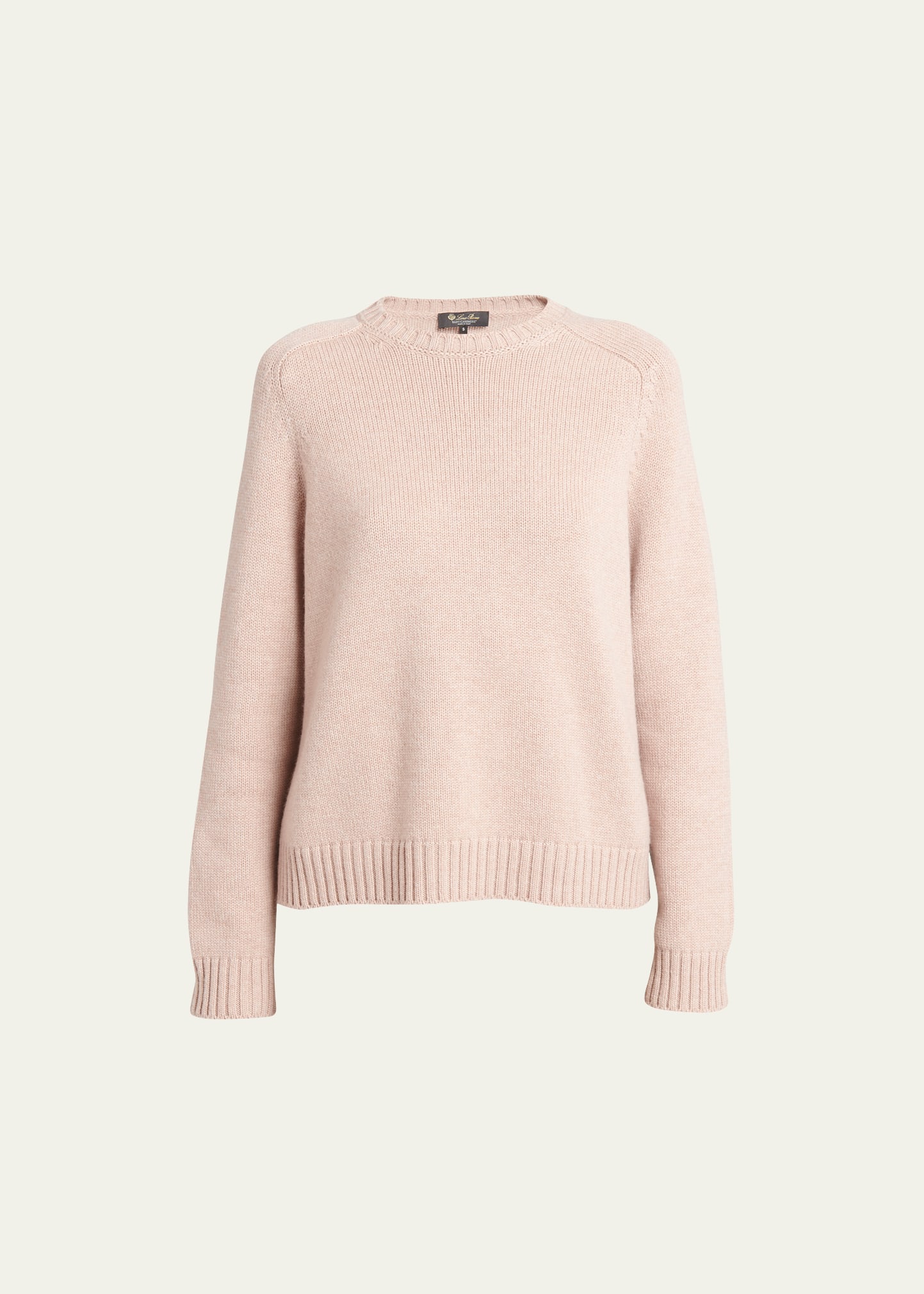 Shop Loro Piana Neo Parksville Cashmere Crewneck Sweater In 30c9 Pink Dunes M