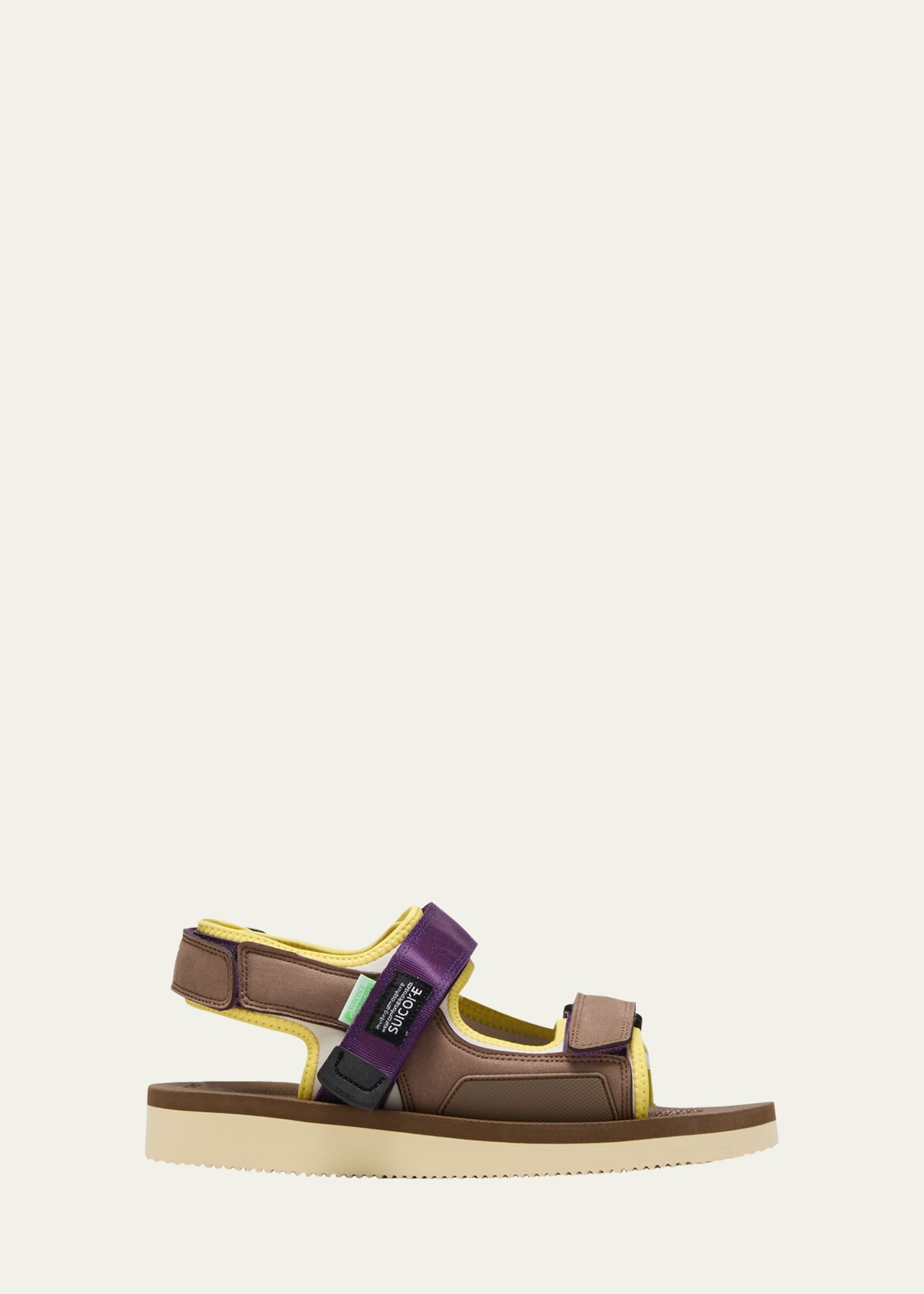 Suicoke Was Cab Dual-grip Sporty Sandals In Brown X Purple