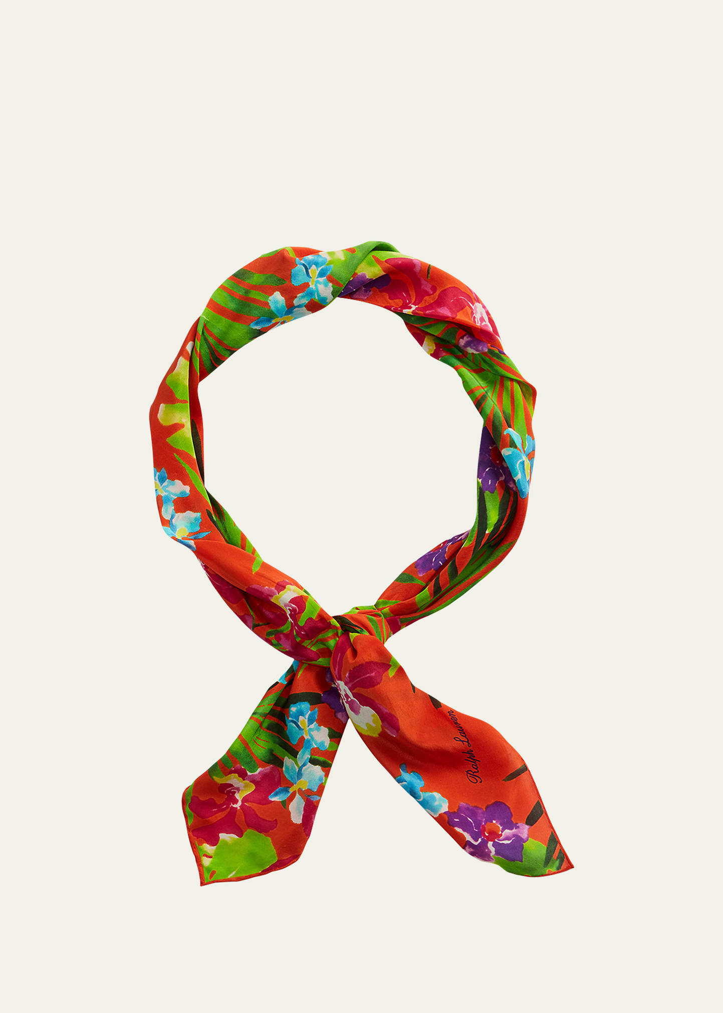 Men's Floral Silk Handkerchief Scarf