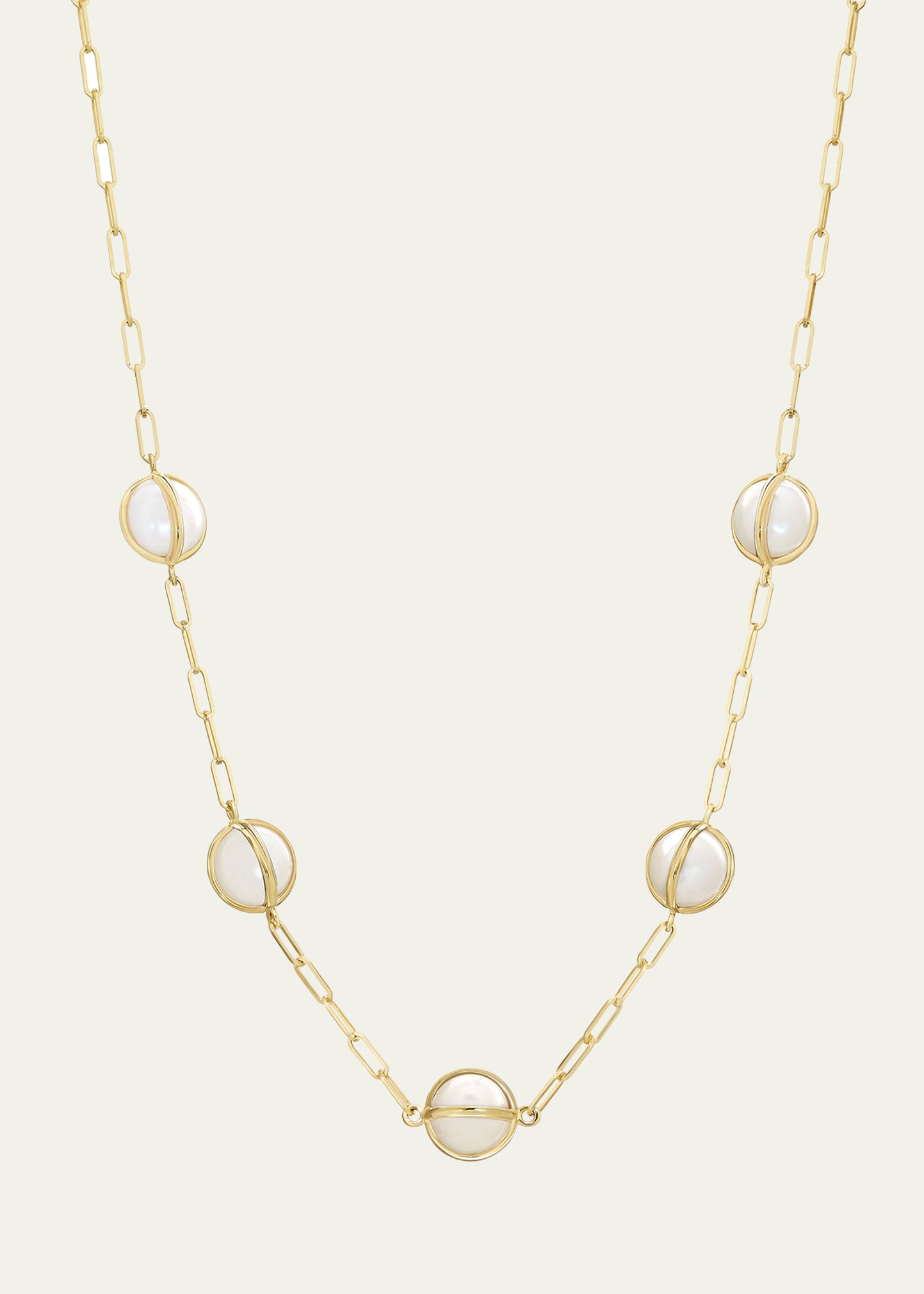 L. Klein 18k Pearl Paperclip Chain Celeste Necklace In Pearl