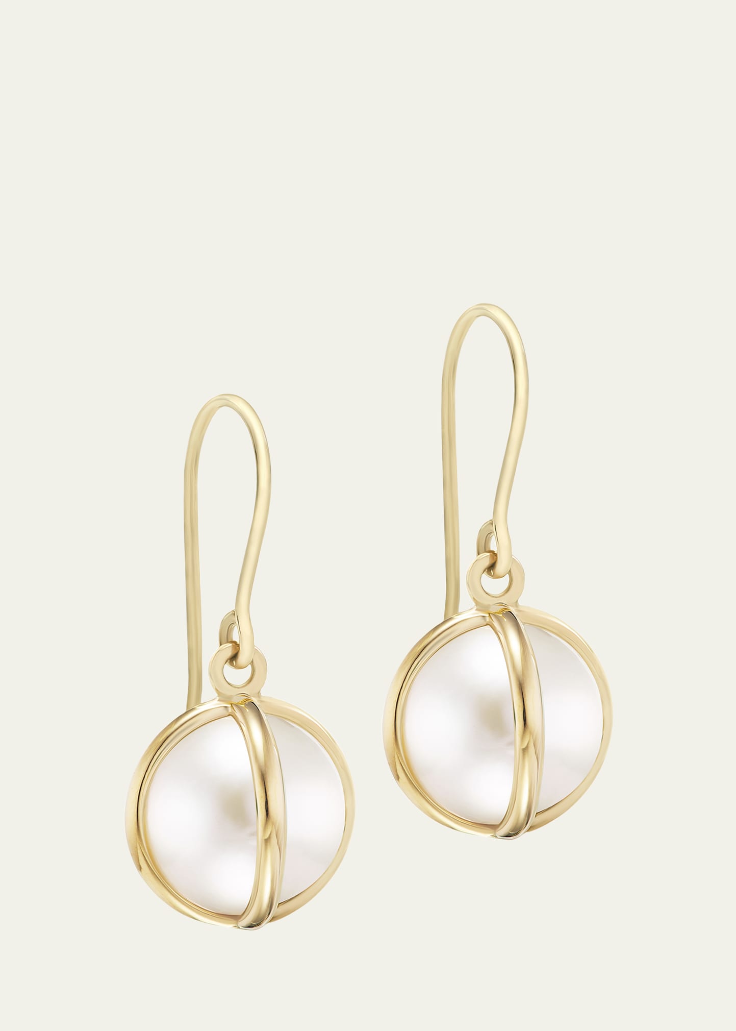 L. Klein 18k Pearl Drop Celeste Earrings In White/gold