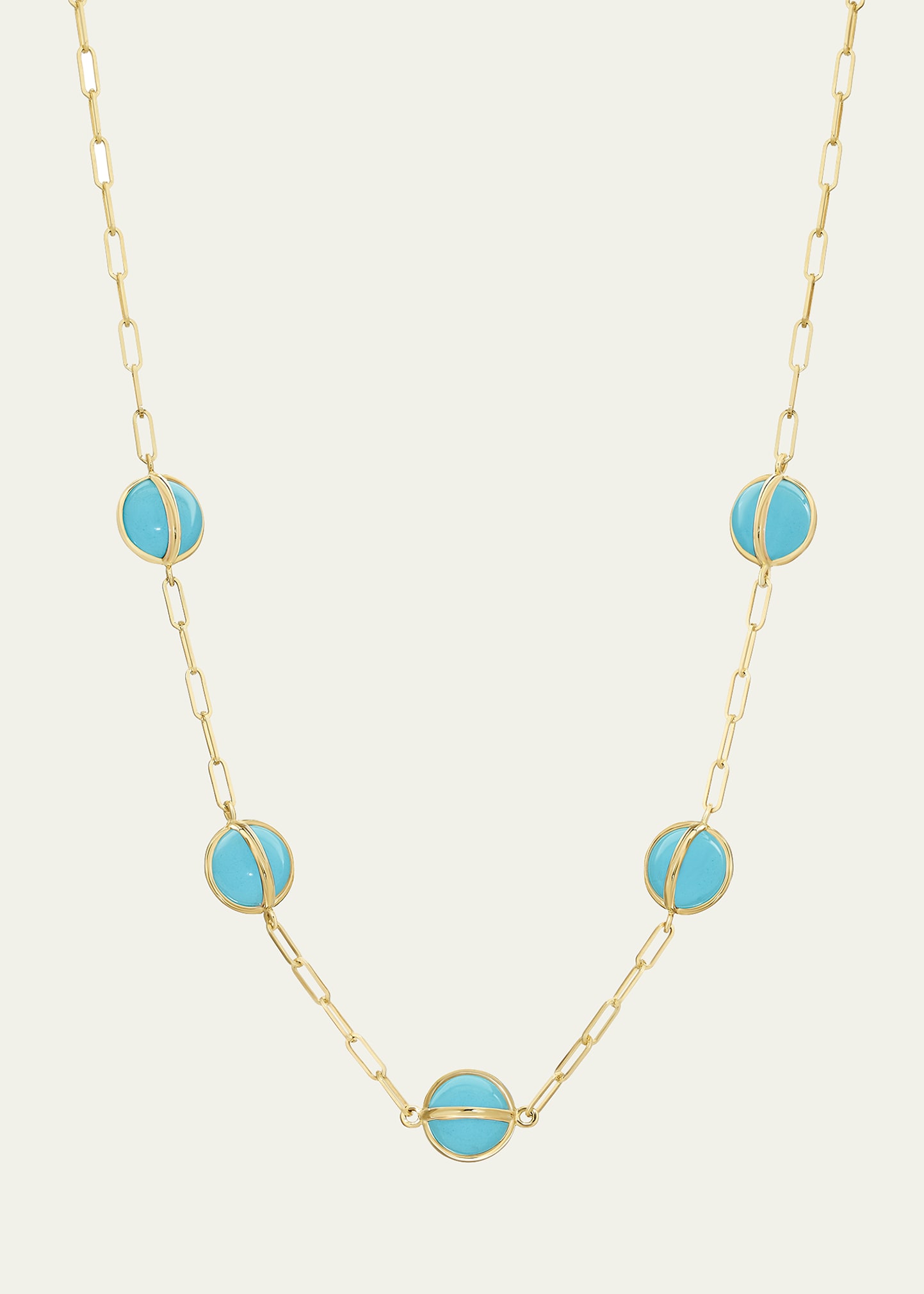 Celeste 18k Gold & Turquoise Paperclip Chain Necklace