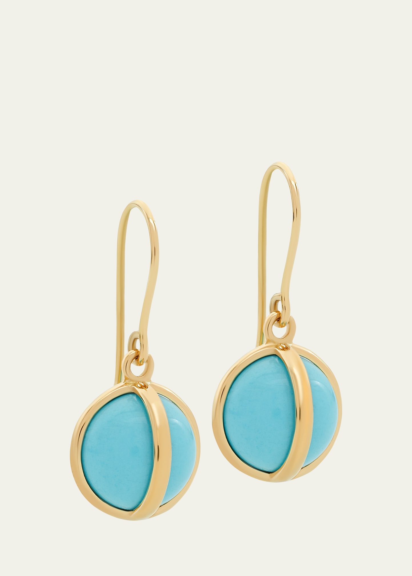 L. Klein 18k Yellow Gold Celeste Turquoise Drop Earrings In Blue/gold