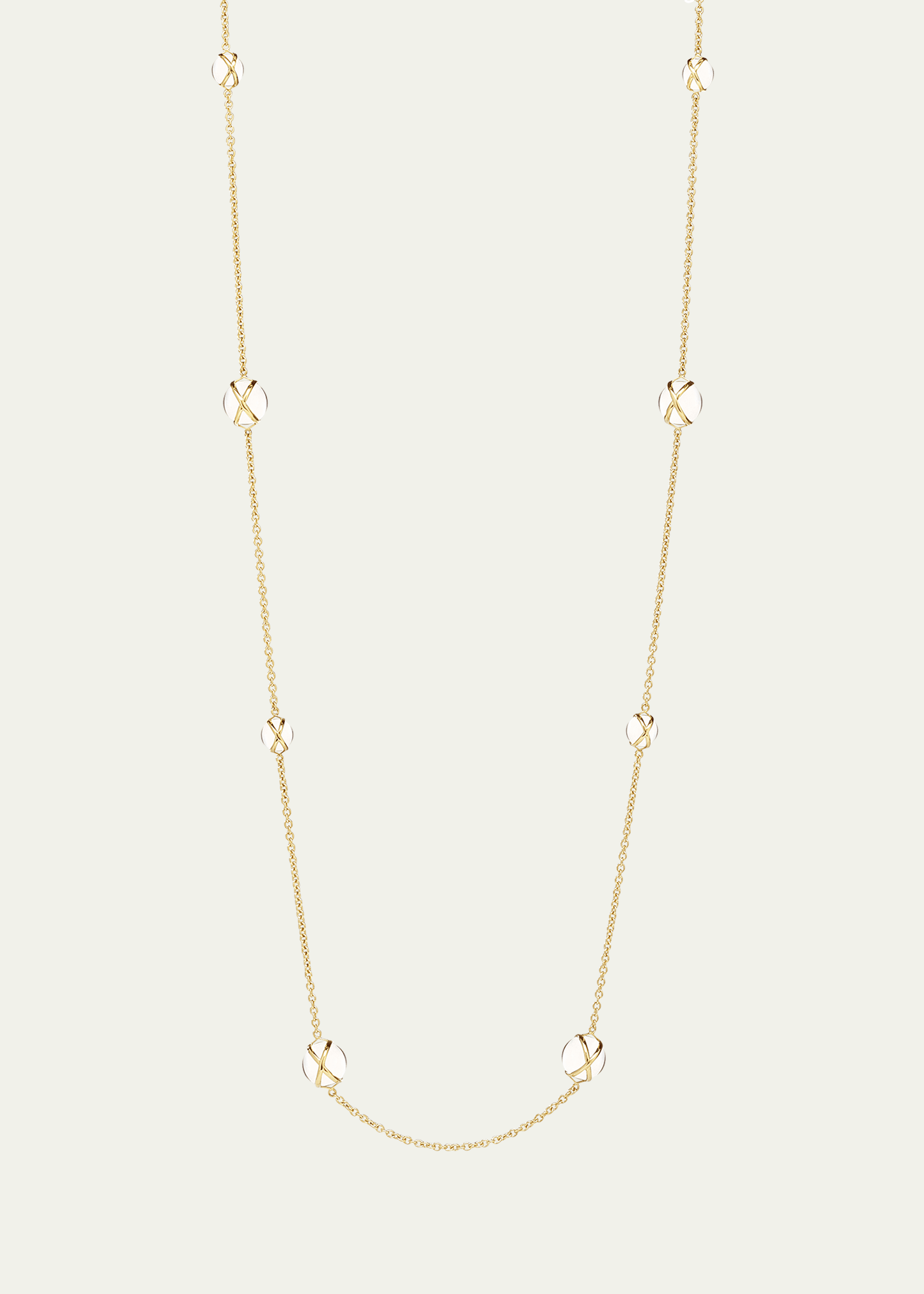 Prisma 18k Gold Crystal Quartz Station Chain Necklace