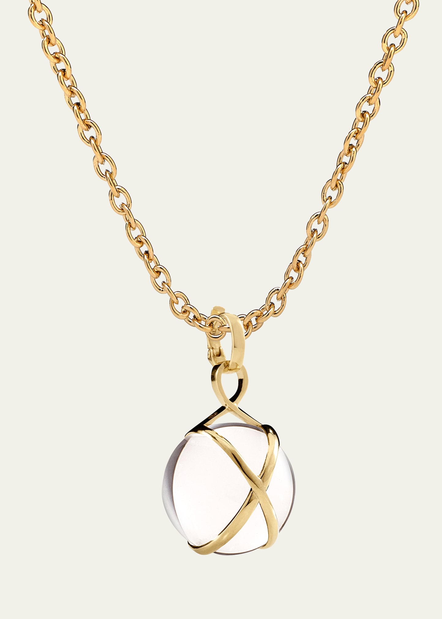 Prisma 18k Gold & Crystal Quartz Large Pendant Luxe Chain Necklace