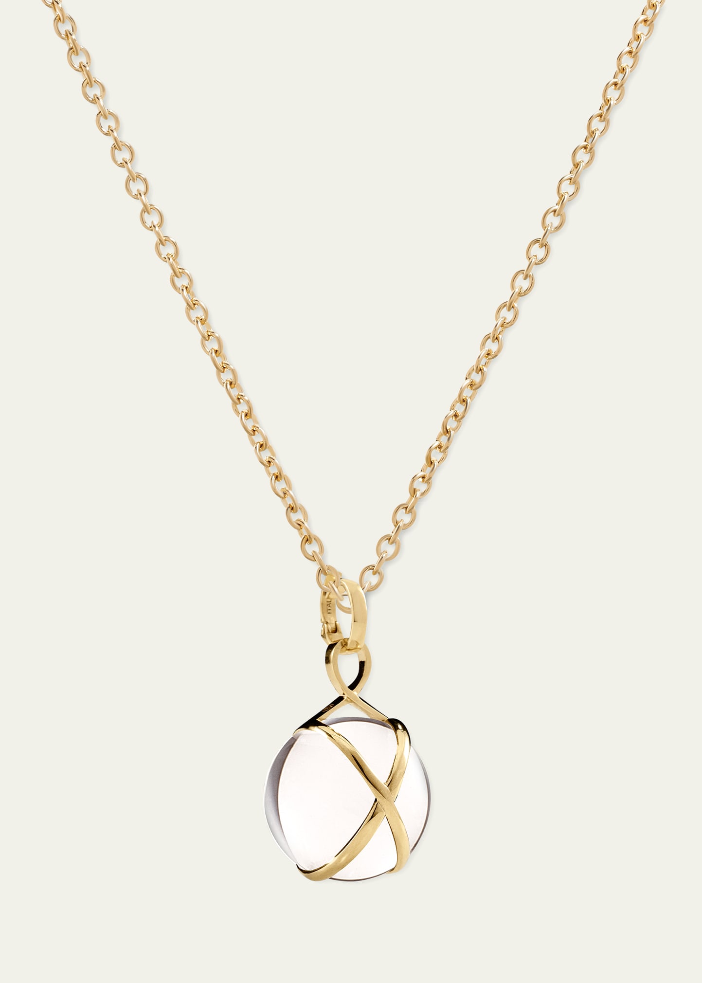 Prisma 18k Gold & Crystal Quartz Medium Pendant Classic Chain Necklace