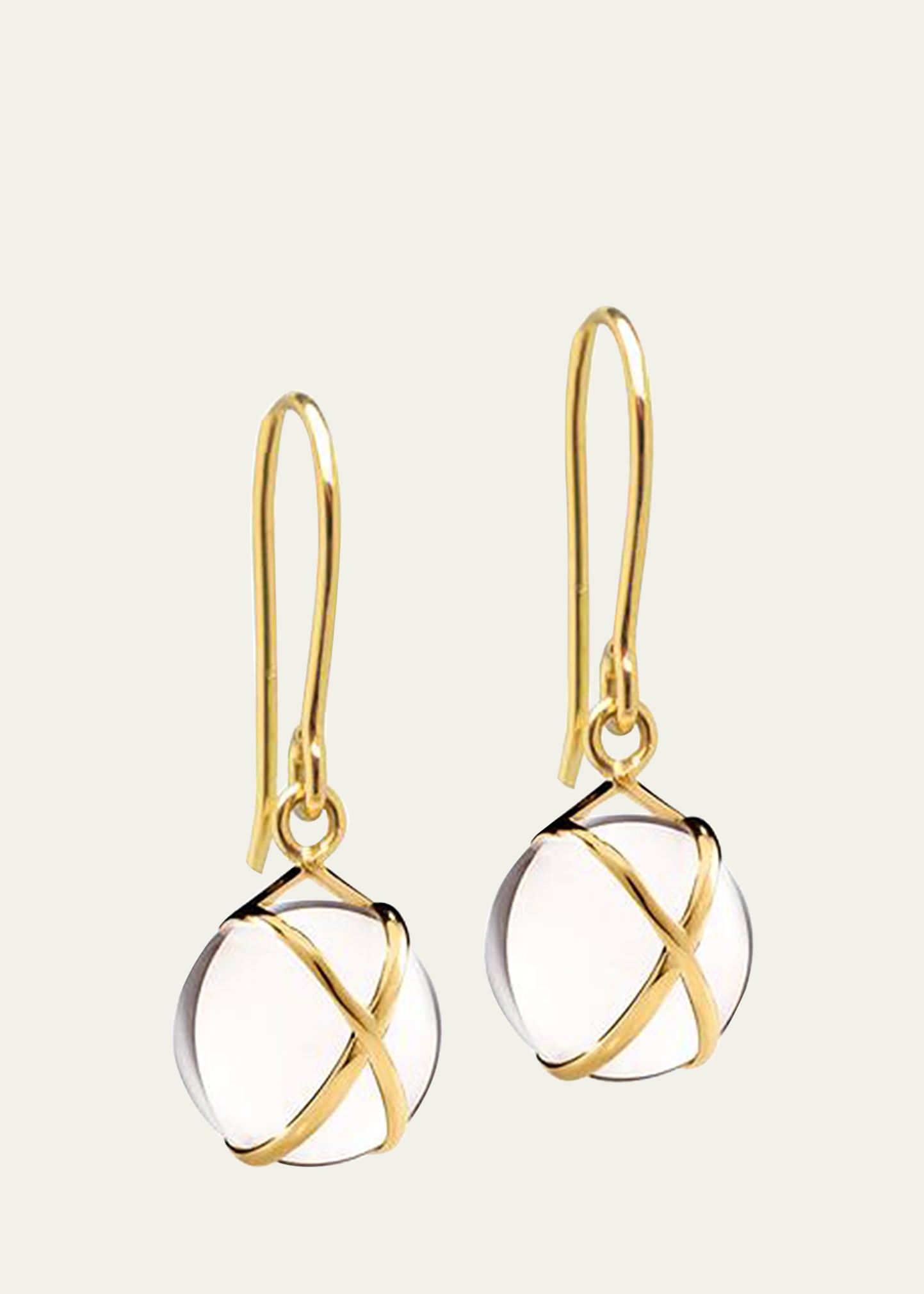 Prisma 18k Gold Crystal Quartz Drop Earrings