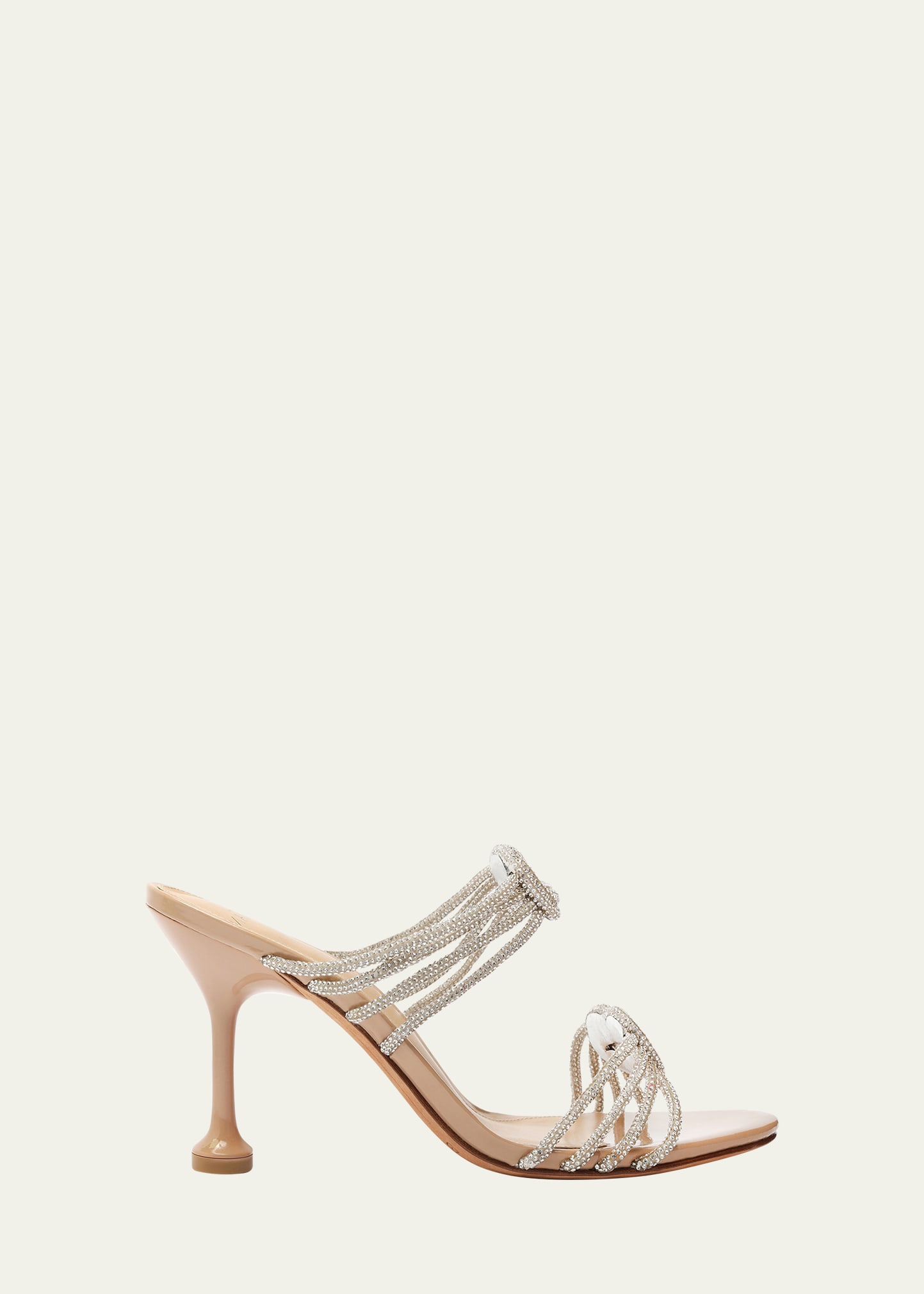 Shop Alexandre Birman Vicky Crystal Knot Mule Sandals In Crystalnude