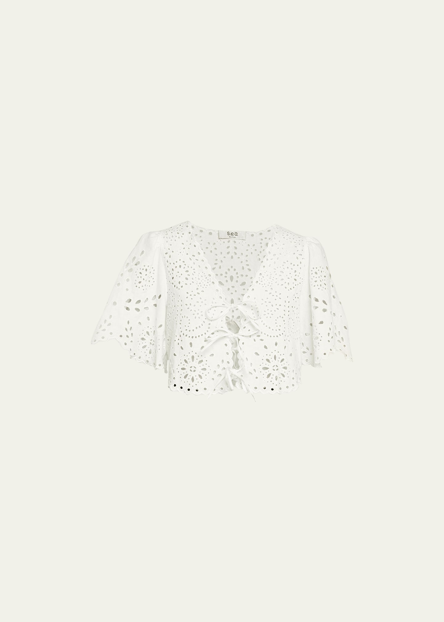 Tali Lace Front-Tie Crop Top