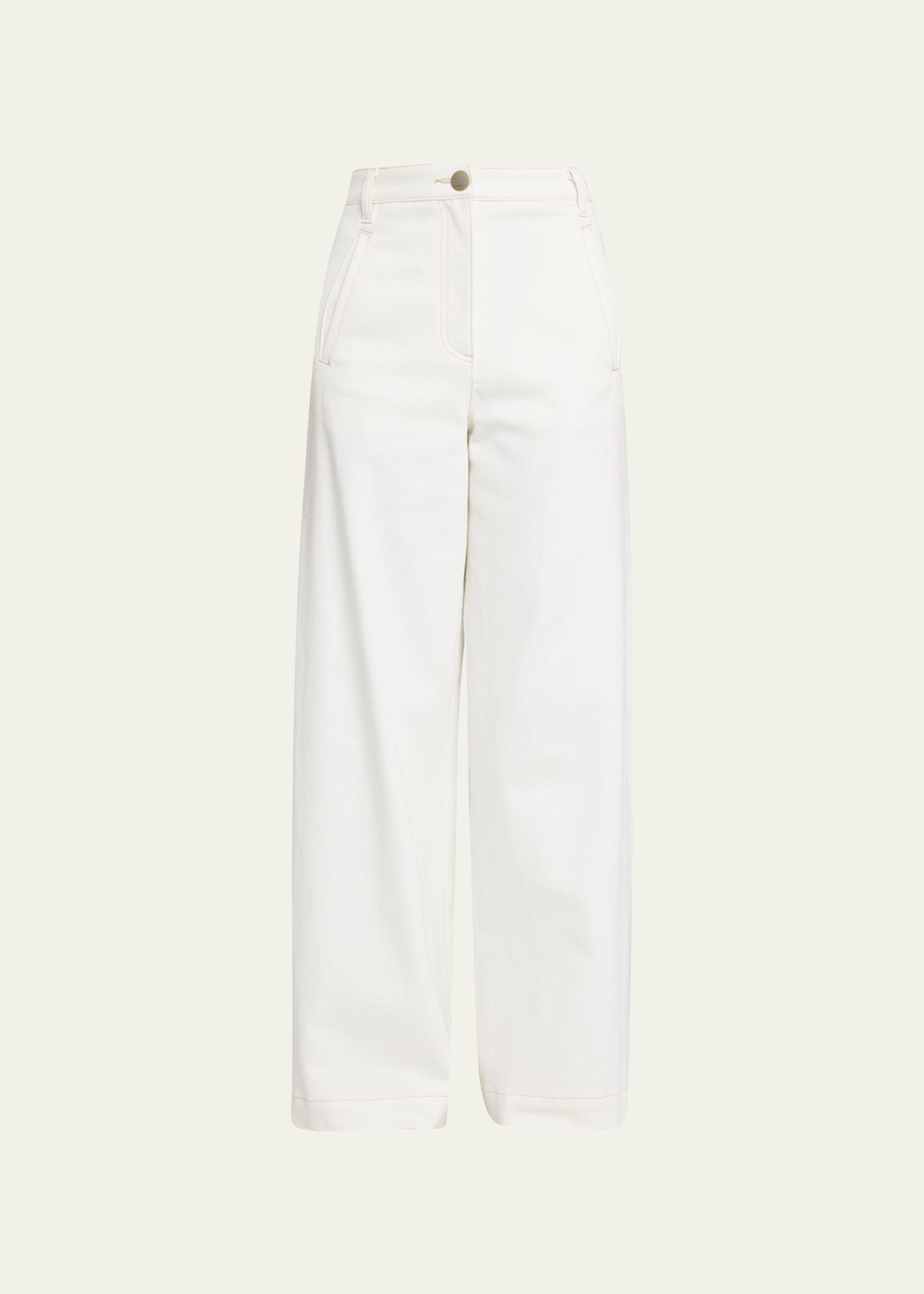 Giorgio Armani High-rise Wide-leg Denim Pants In White