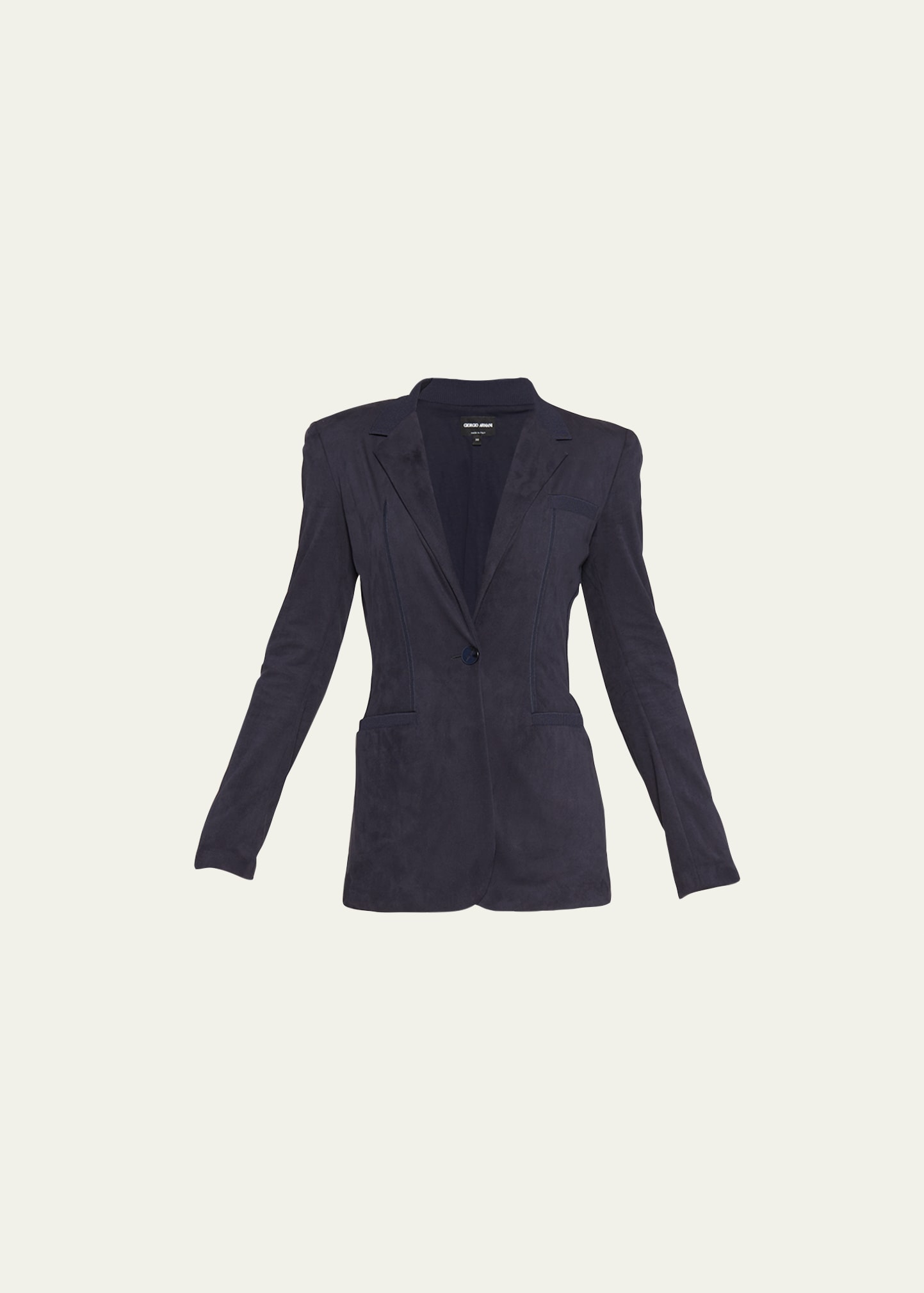 Ultra Vegan Suede Single-Breasted Blazer