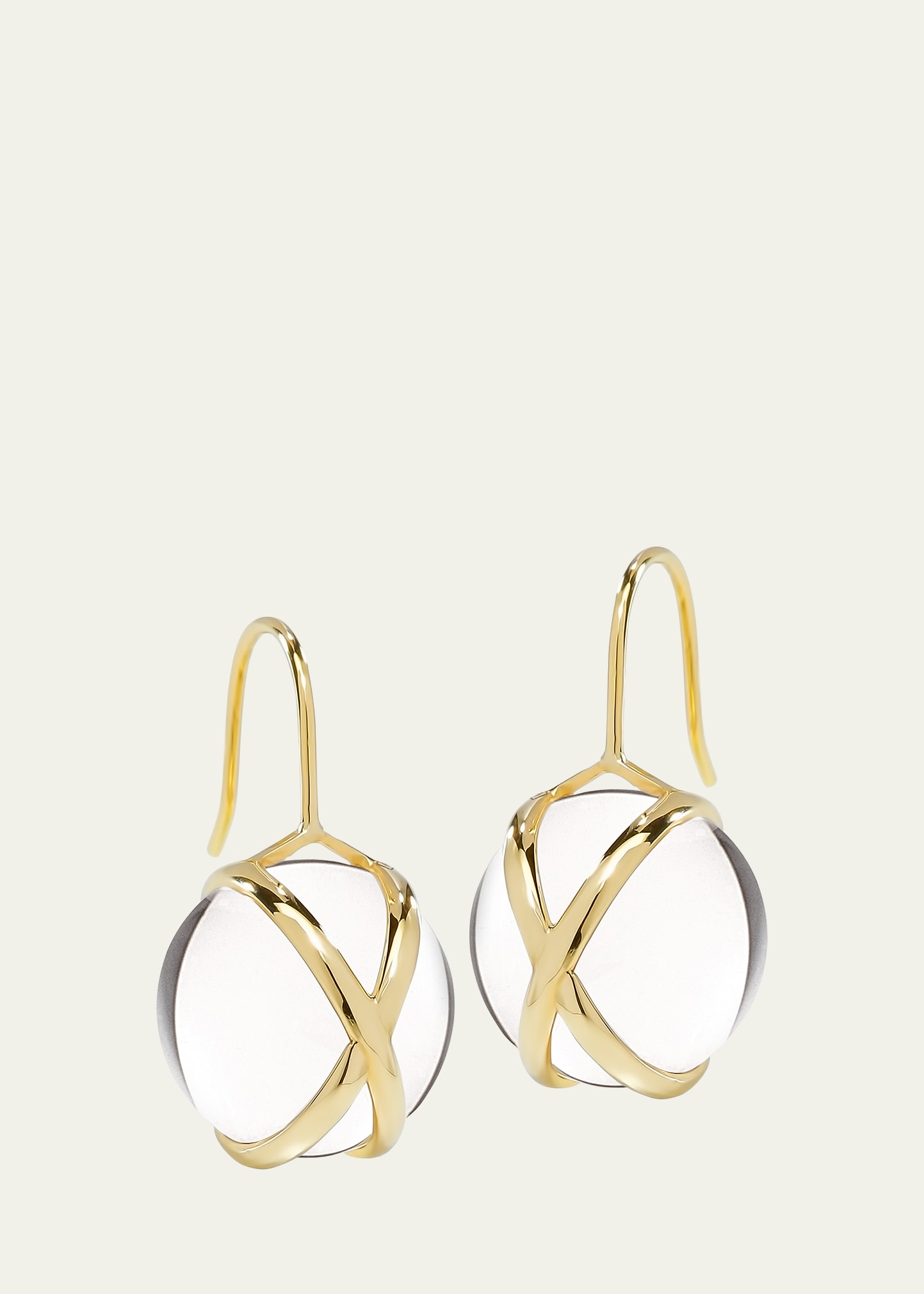 Prisma 18k Gold Medium Crystal Quartz Drop Earrings