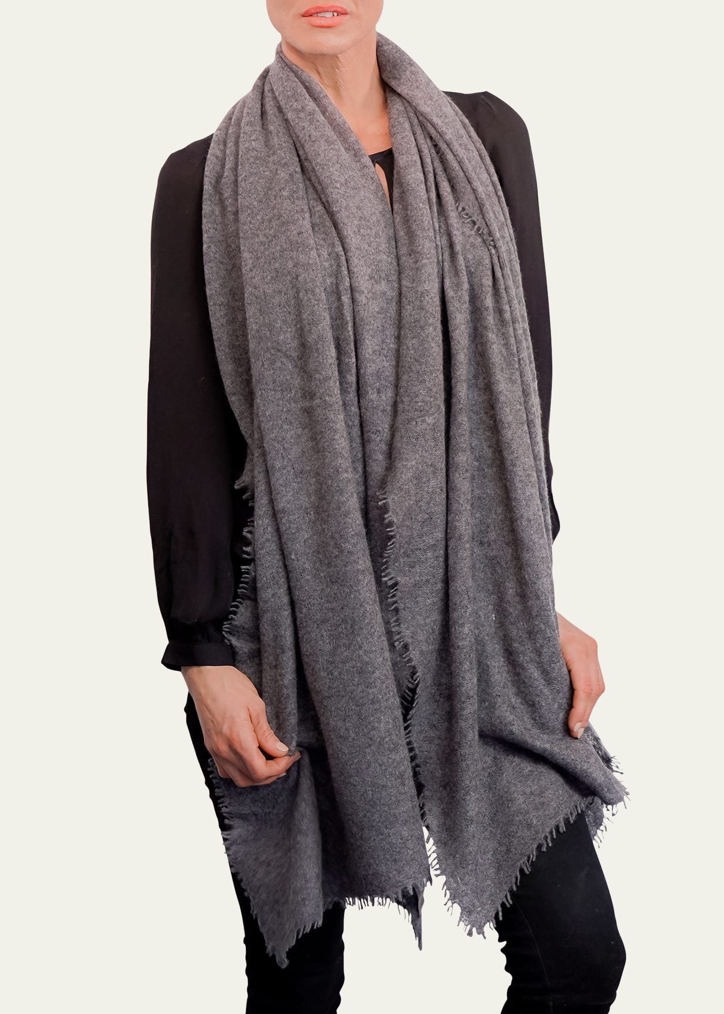 Ian Saude Sophie Cashmere Wrap In Gray