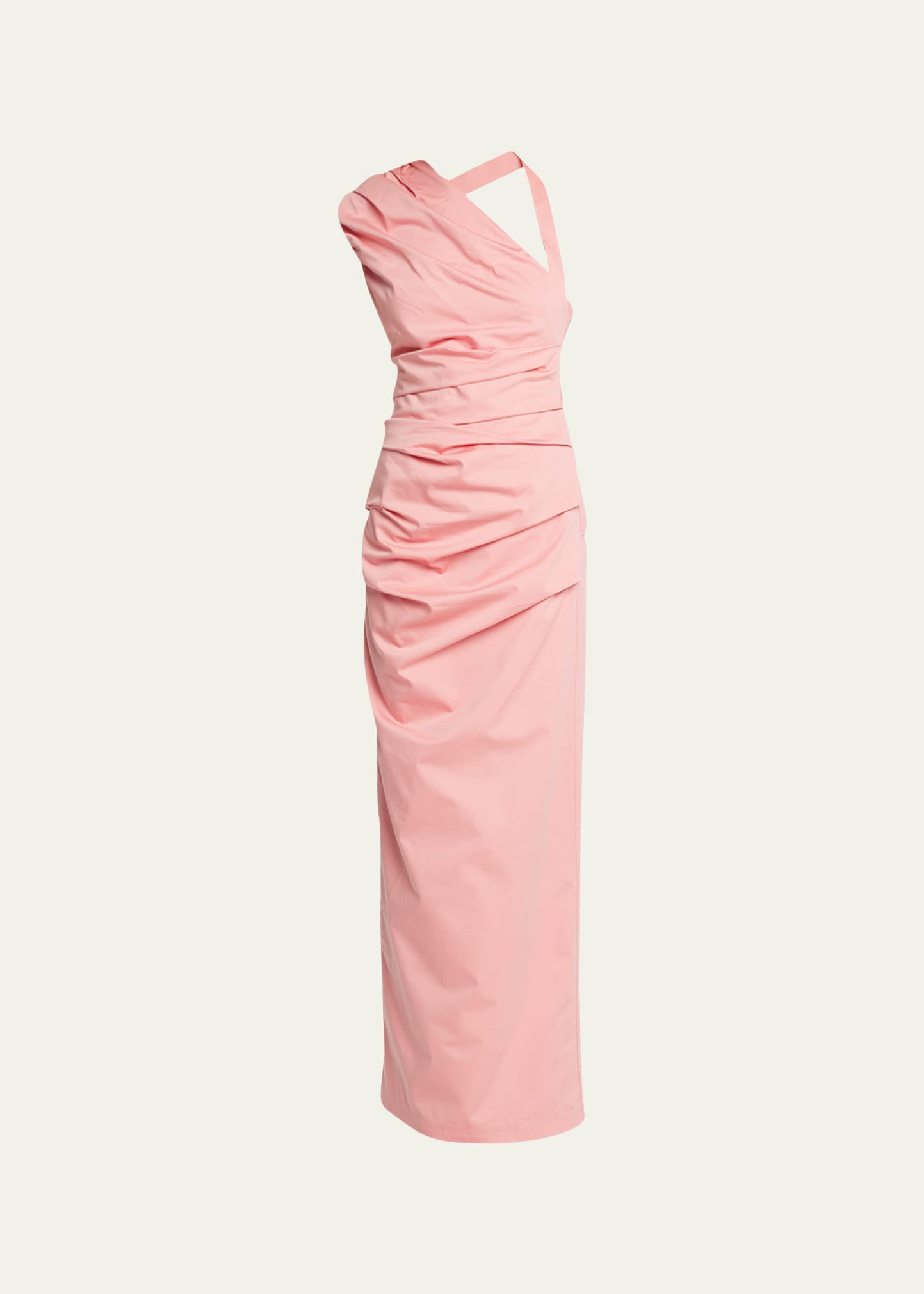 Shop Sir Giacomo Asymmetric Gathered Gown In Pink
