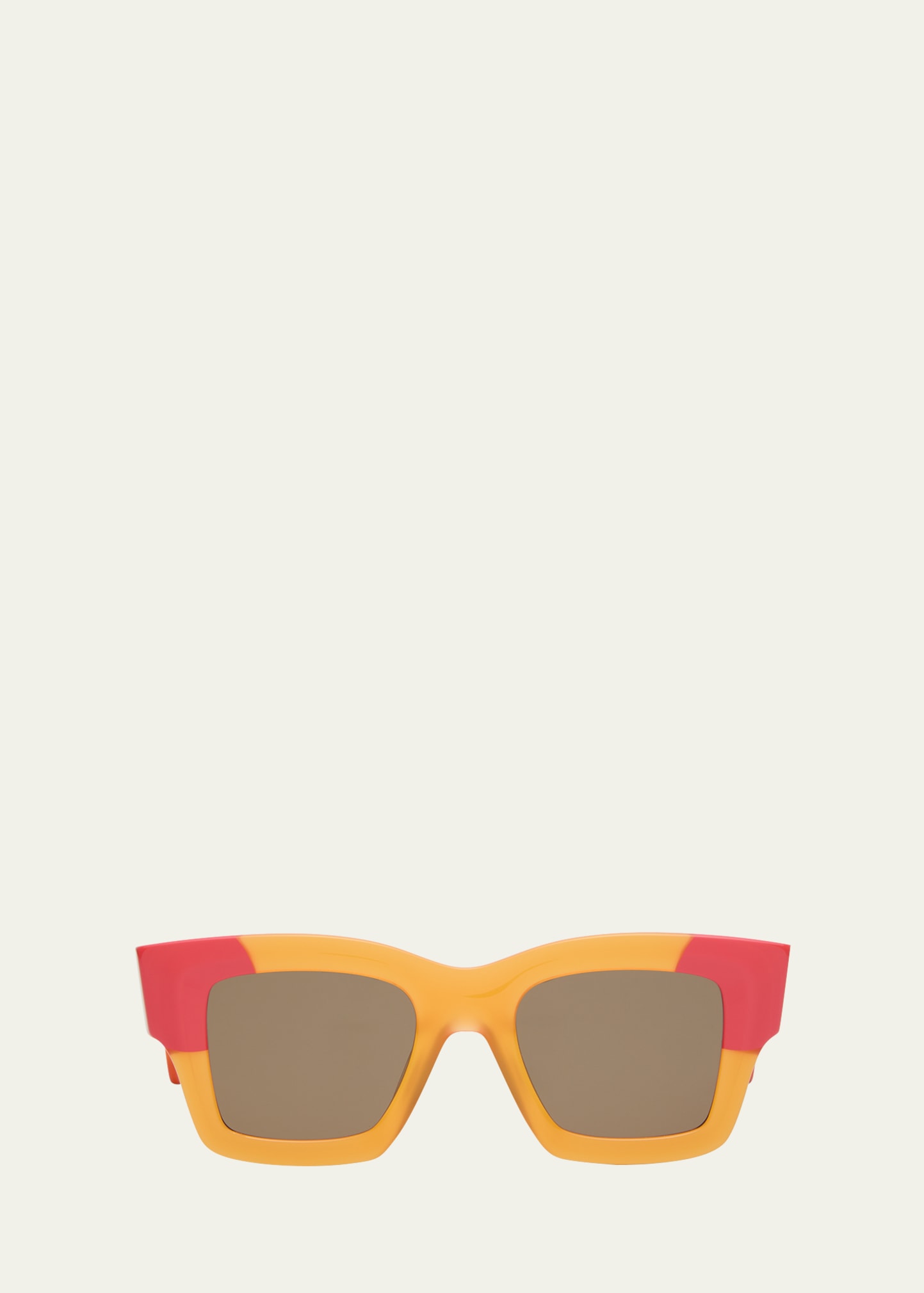 Shop Jacquemus Les Lunettes Baci Square Acetate Sunglasses In 070 Multi-orange