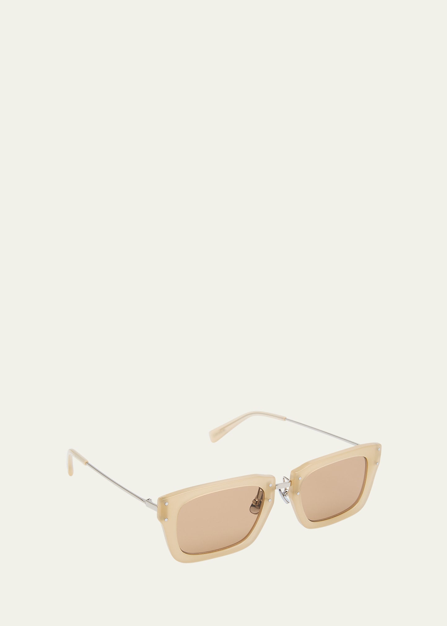 Jacquemus Les Lunettes Soli Acetate Rectangle Sunglasses In Gold