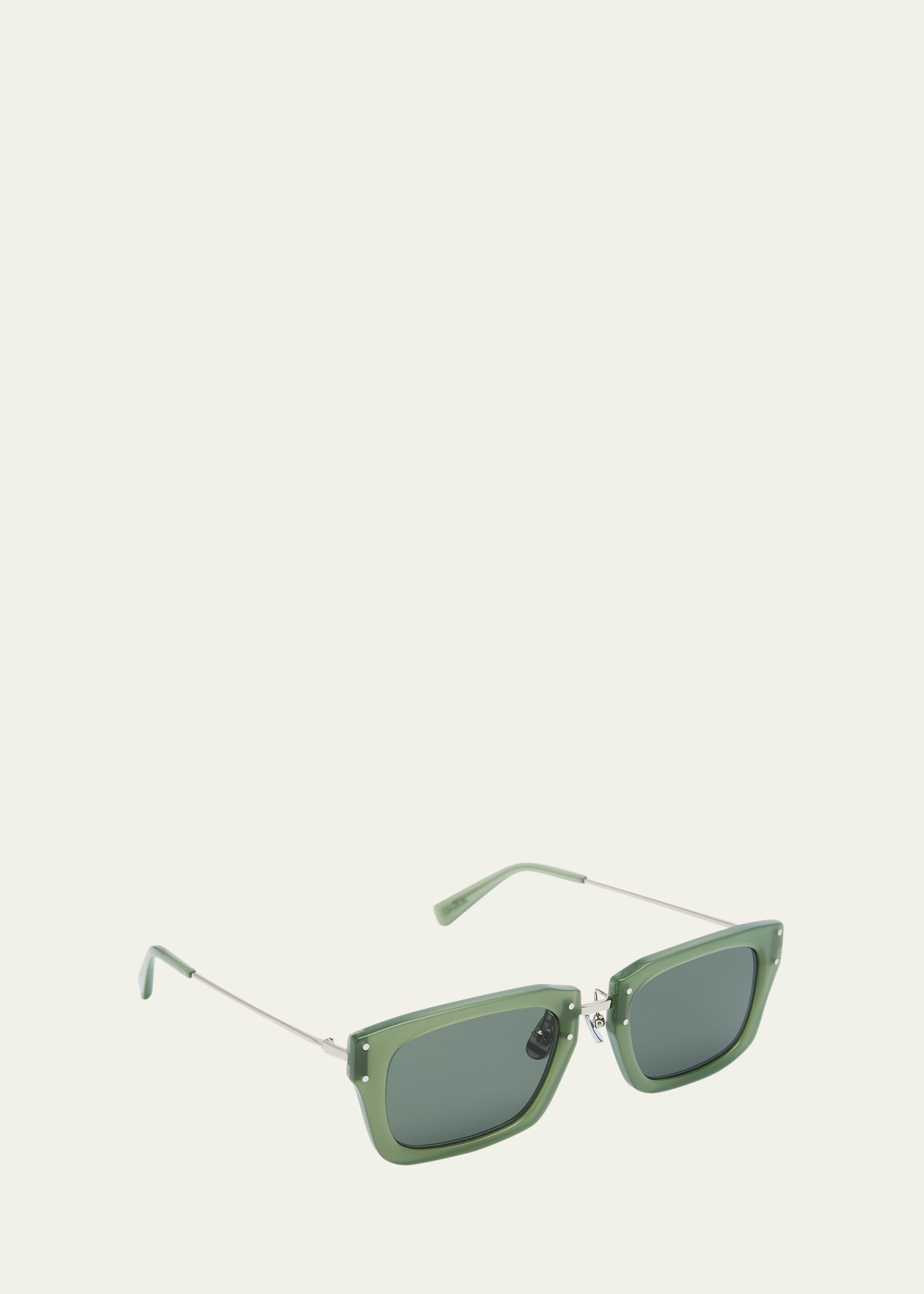 Jacquemus Les Lunettes Soli Acetate Rectangle Sunglasses In Green