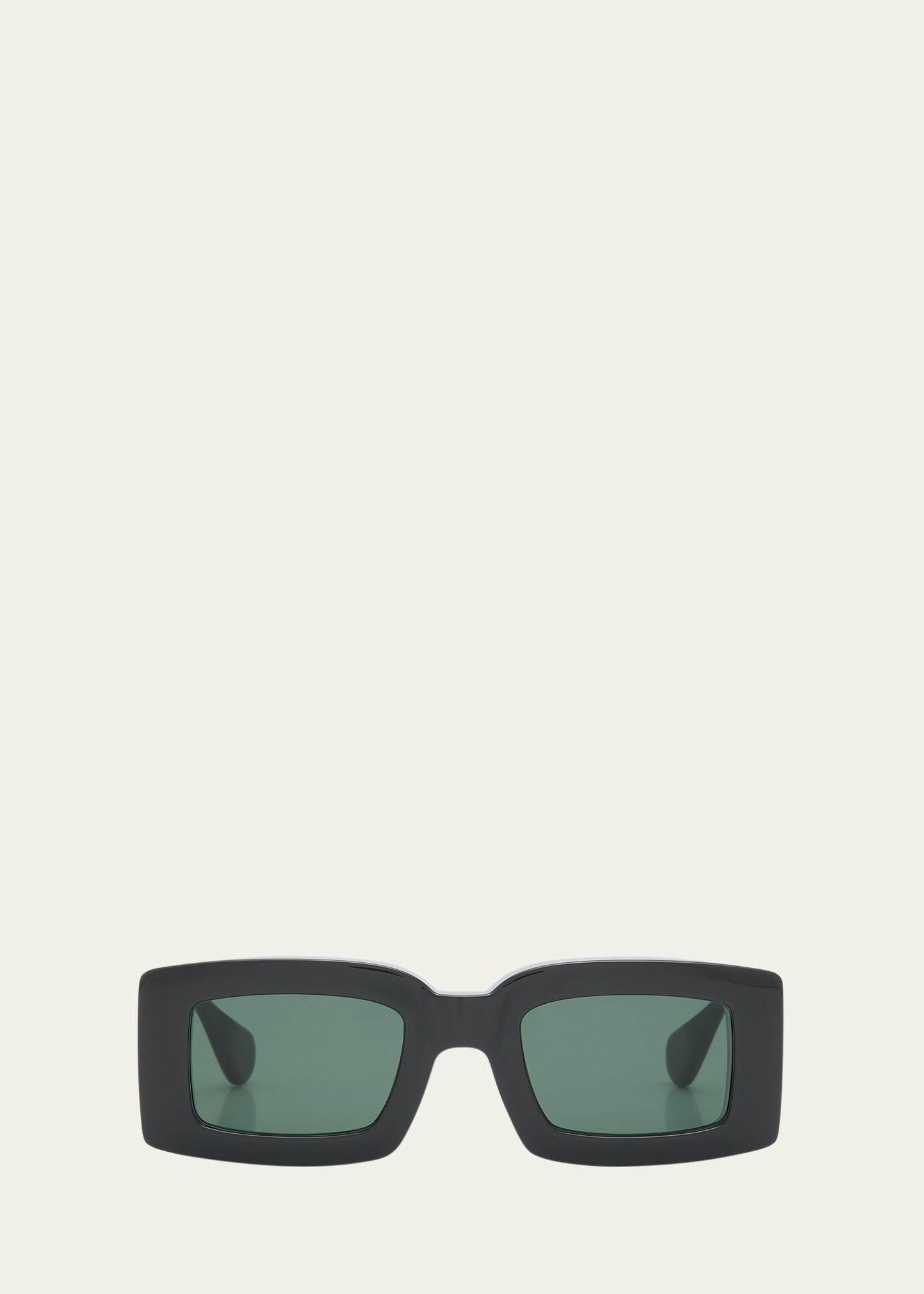 Jacquemus Les Lunettes Tupi Acetate Rectangle Sunglasses In Green