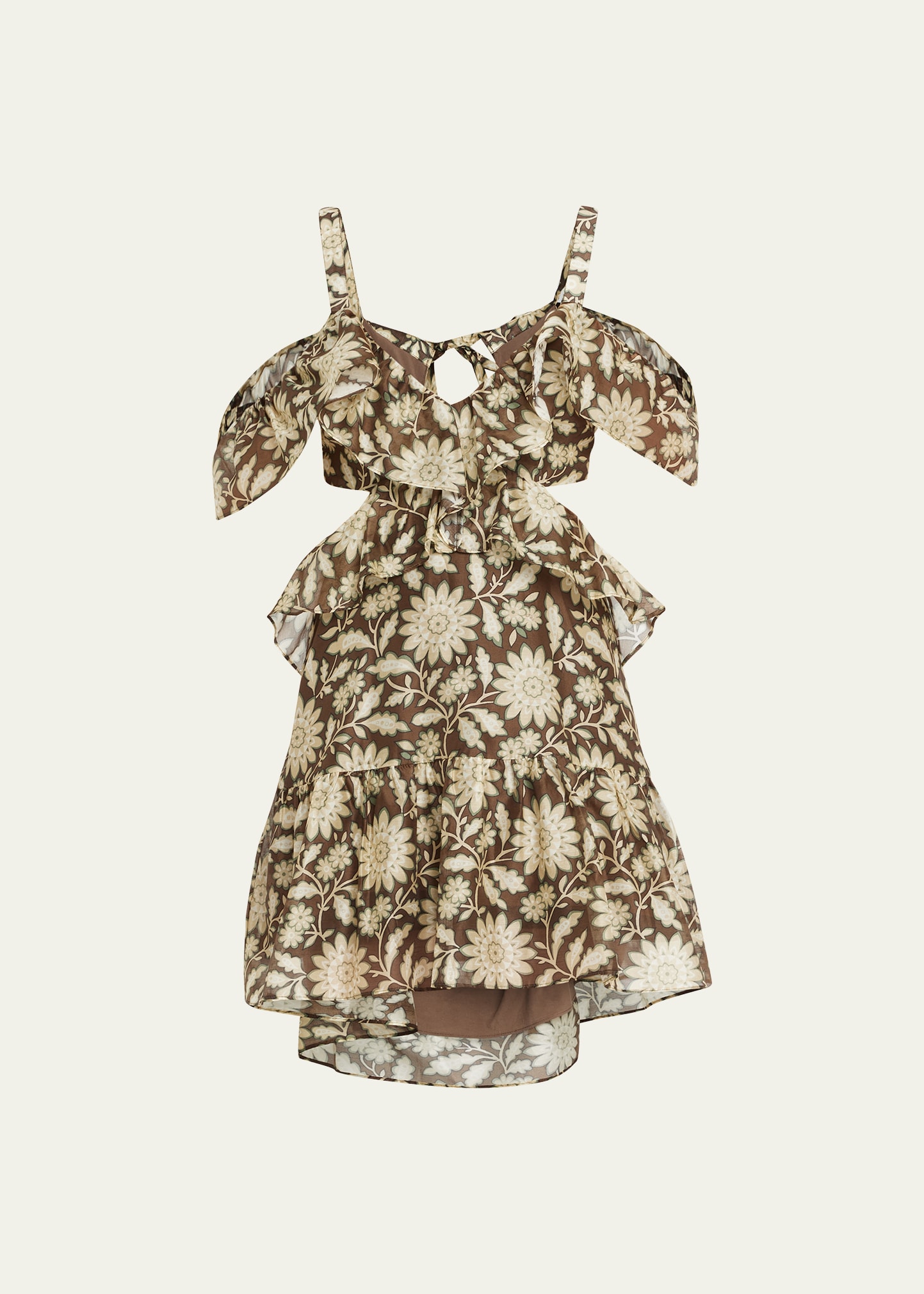 Sir Xanita Floral Frill Mini Dress In Xanita Print