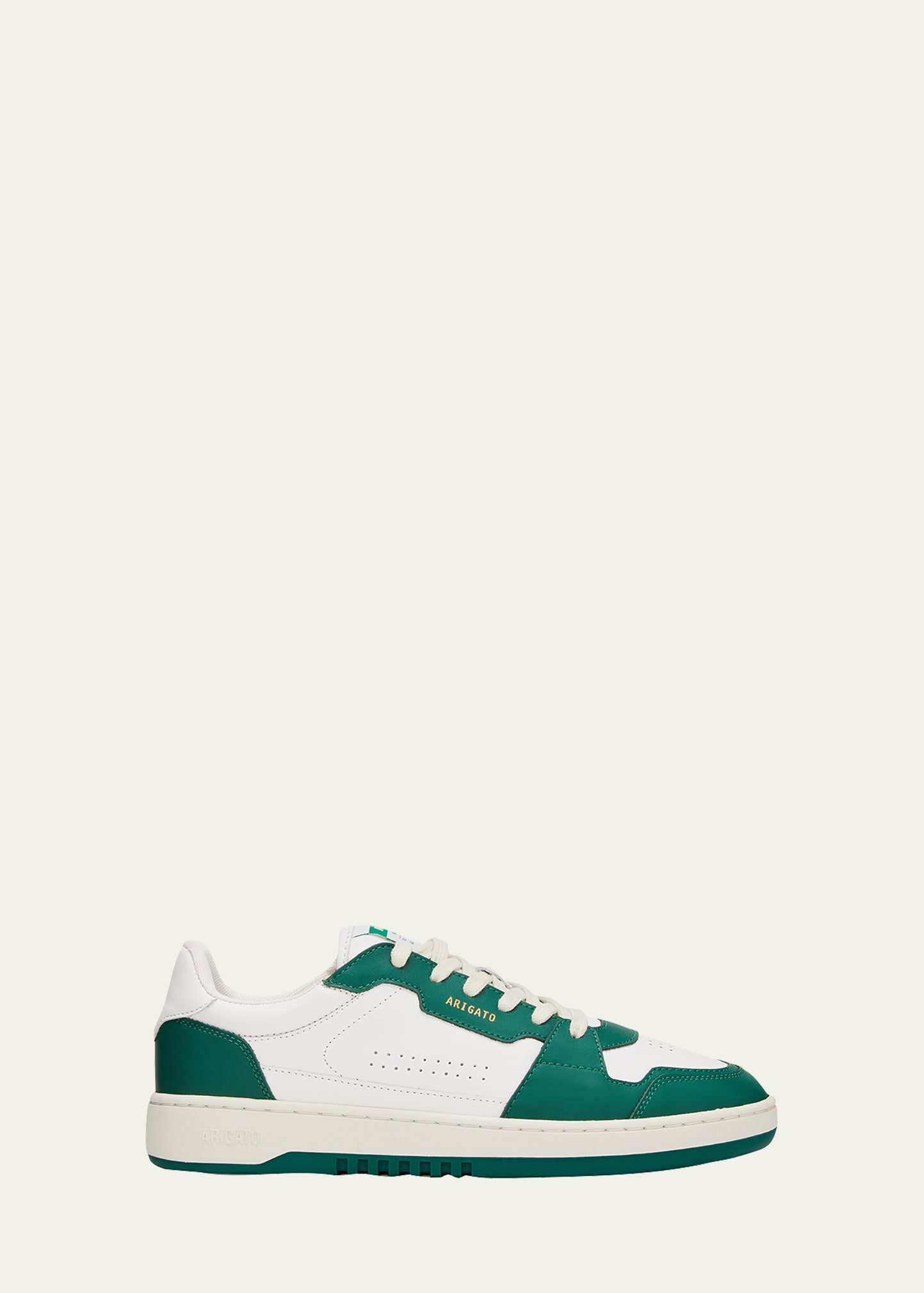 Shop Axel Arigato Men's Dice Lo Leather Sneakers In White Green