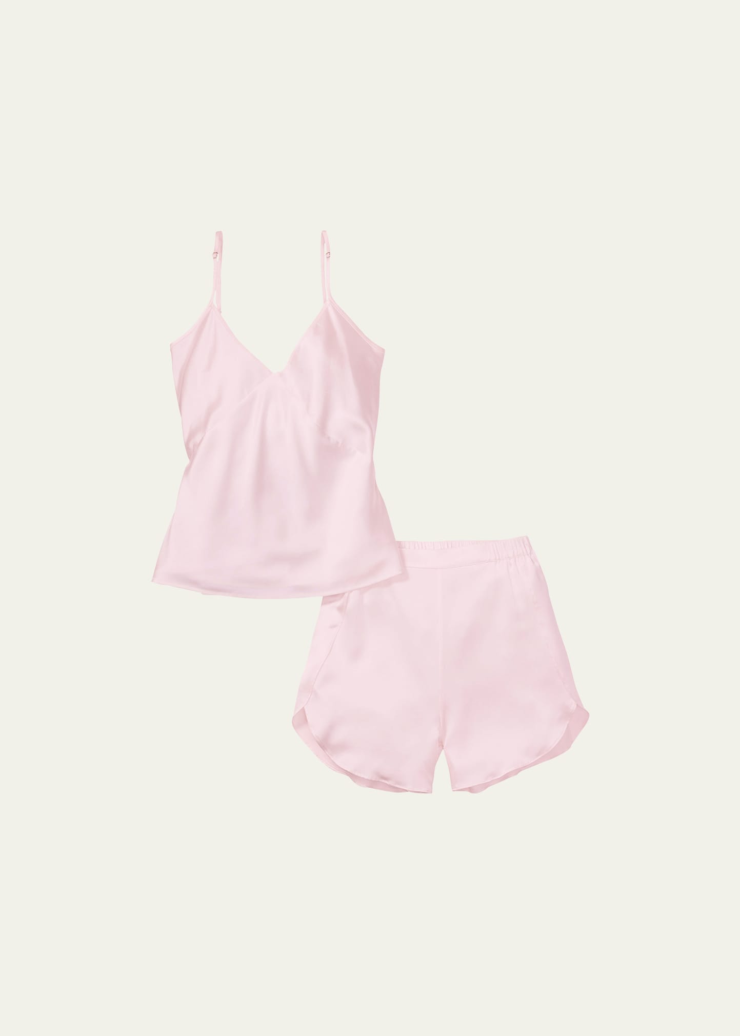 Petite Plume Short Mulberry Silk Pajama Set In Pink