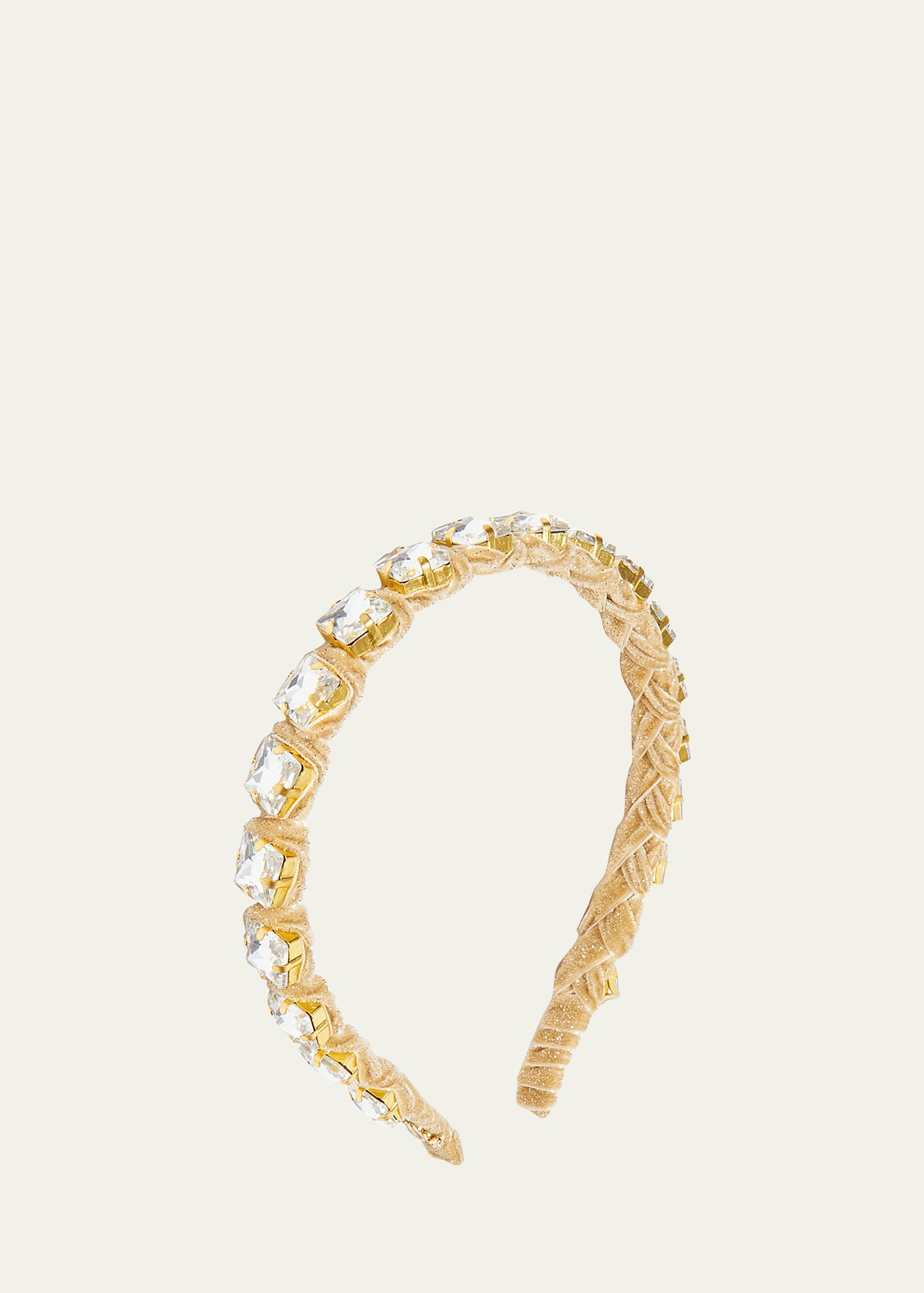 Lele Sadoughi Square Embellished Strand Headband In Gold