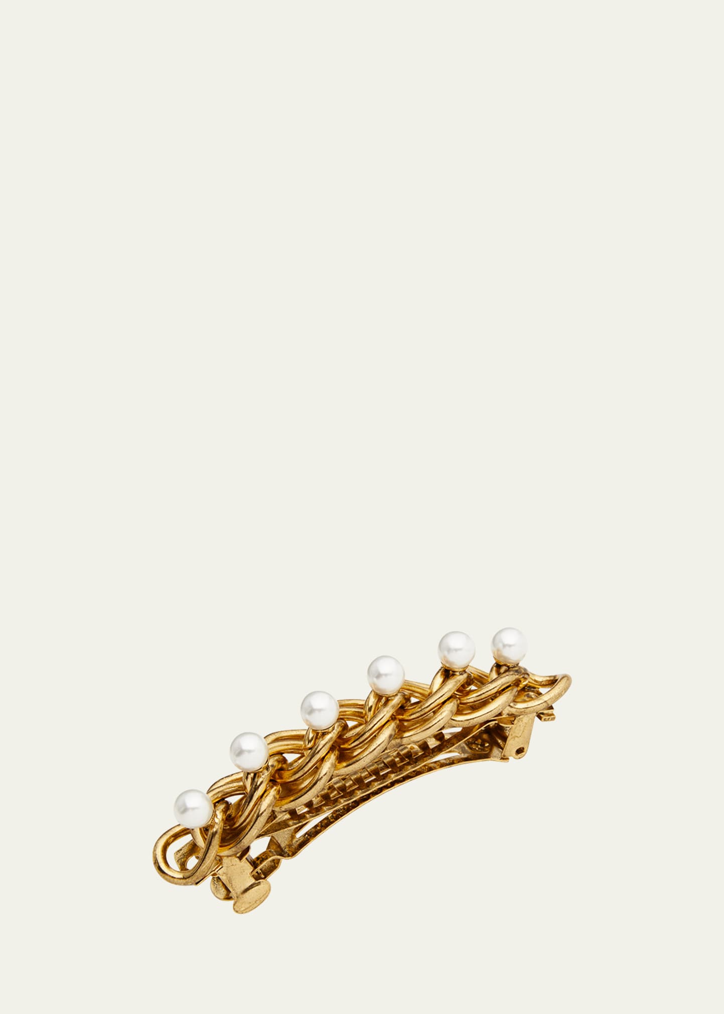 Lelet Ny Jackie Pearl French Barrette In Gold