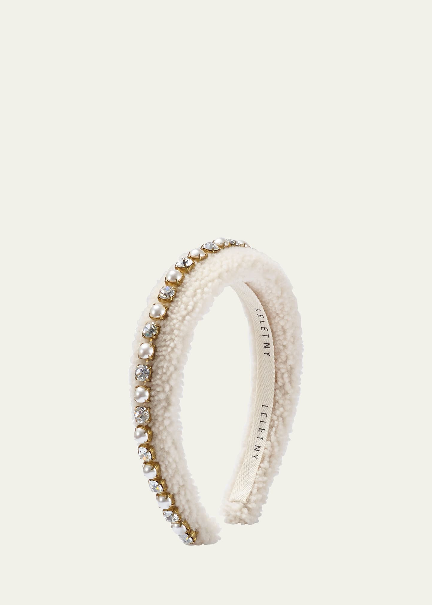 LELET NY SHEARLING CRYSTAL HEADBAND