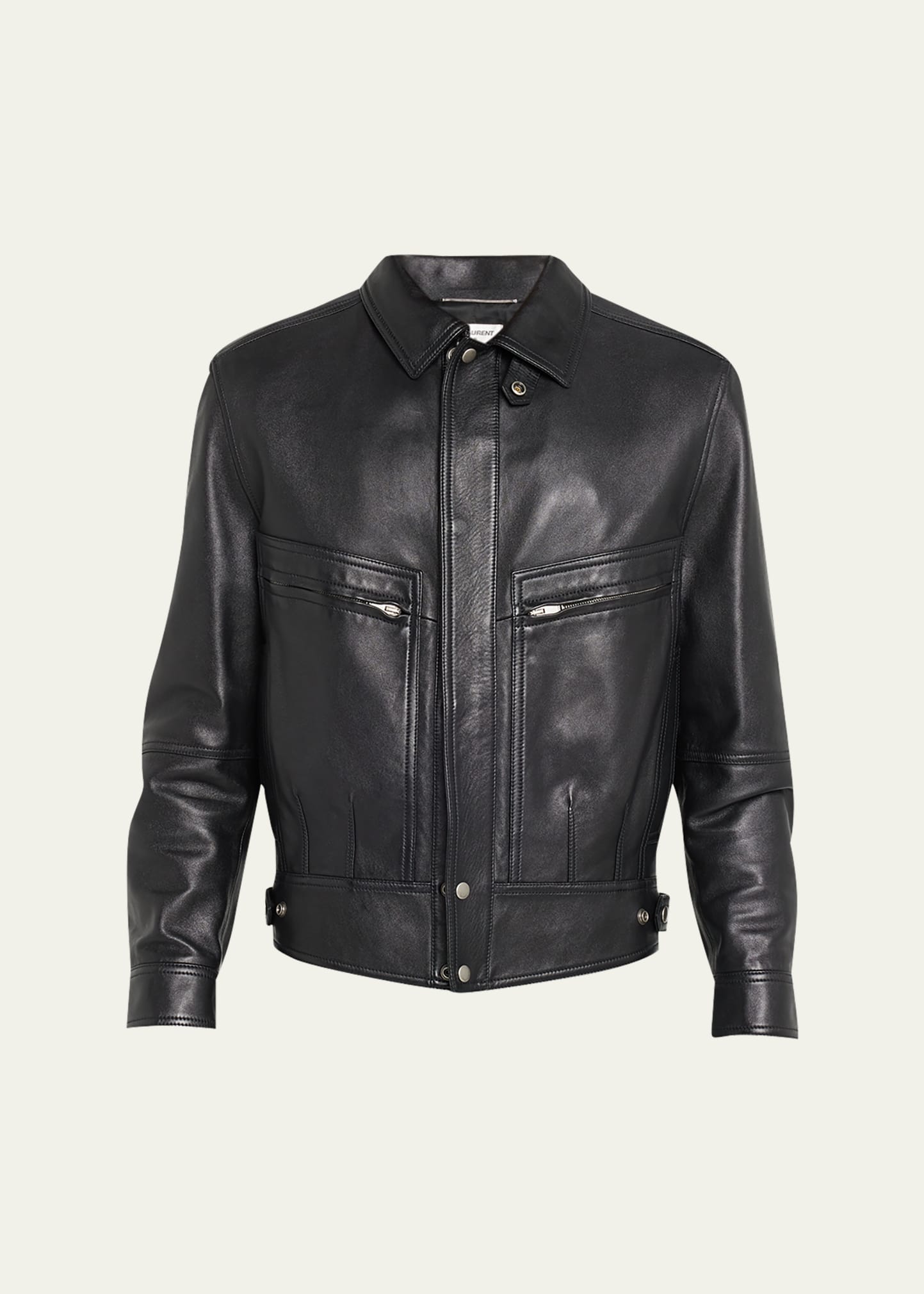 Men's Leather Bomber Jacket