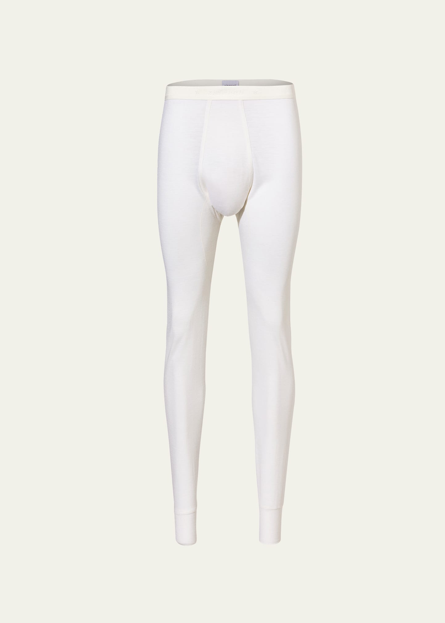 Zimmerli Men's Wool-blend Long Johns In Ecru