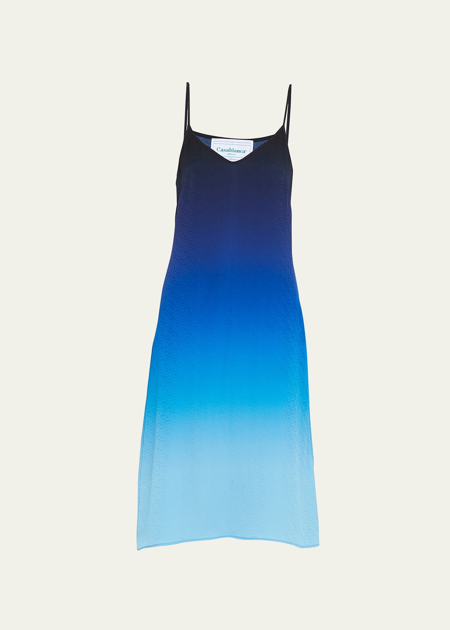 Ombre Monogram Silk Jacquard Midi Slip Dress