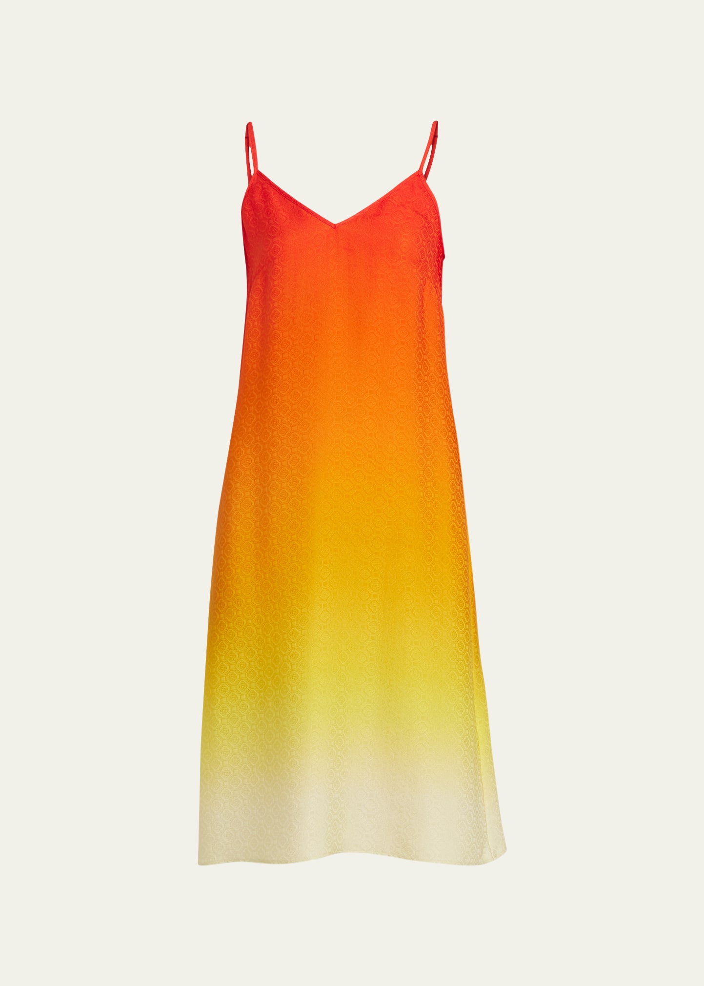 Casablanca Gradient Silk Slip Dress In Sunset Gradient